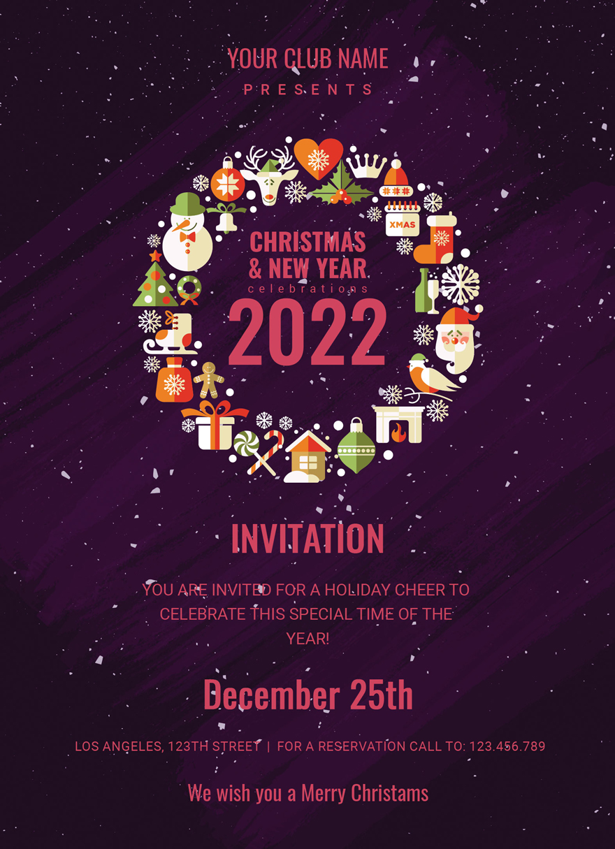 Christmas and New Year Invitation Template
