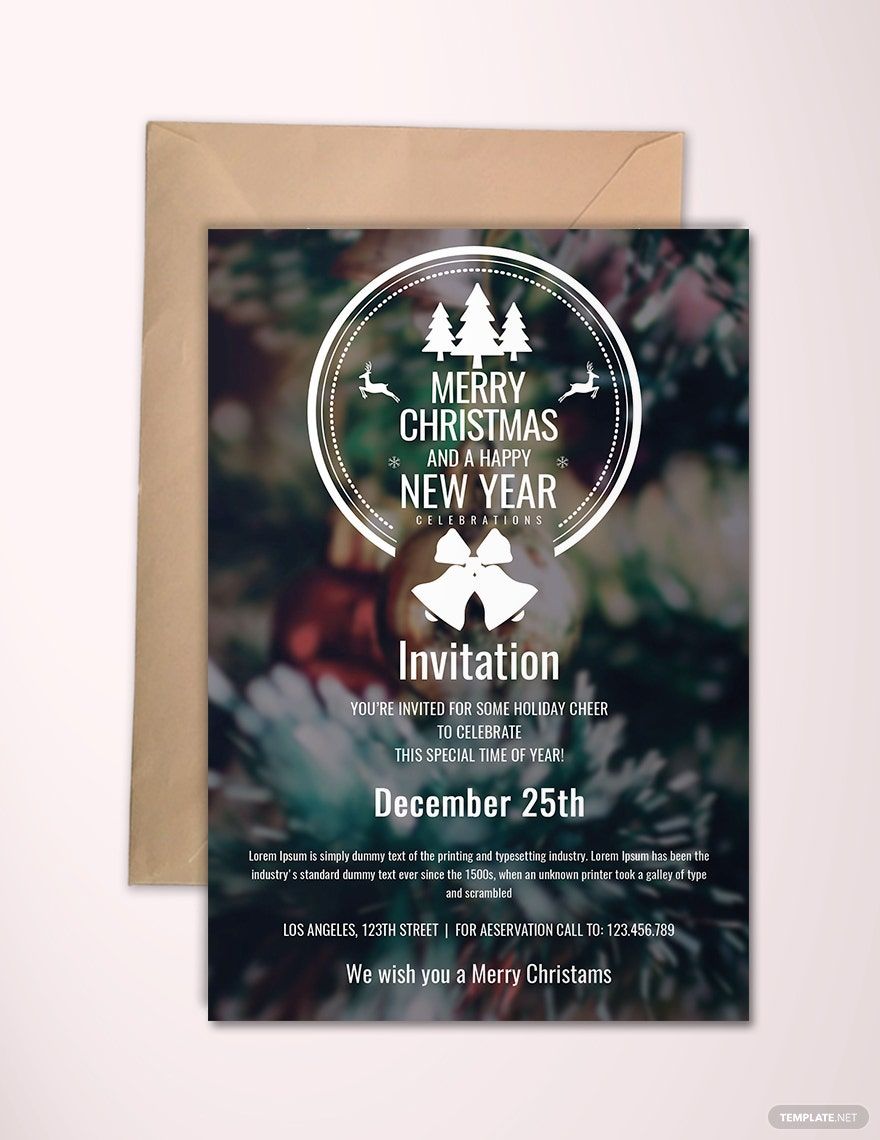 Free Minimal Christmas Invitation Template