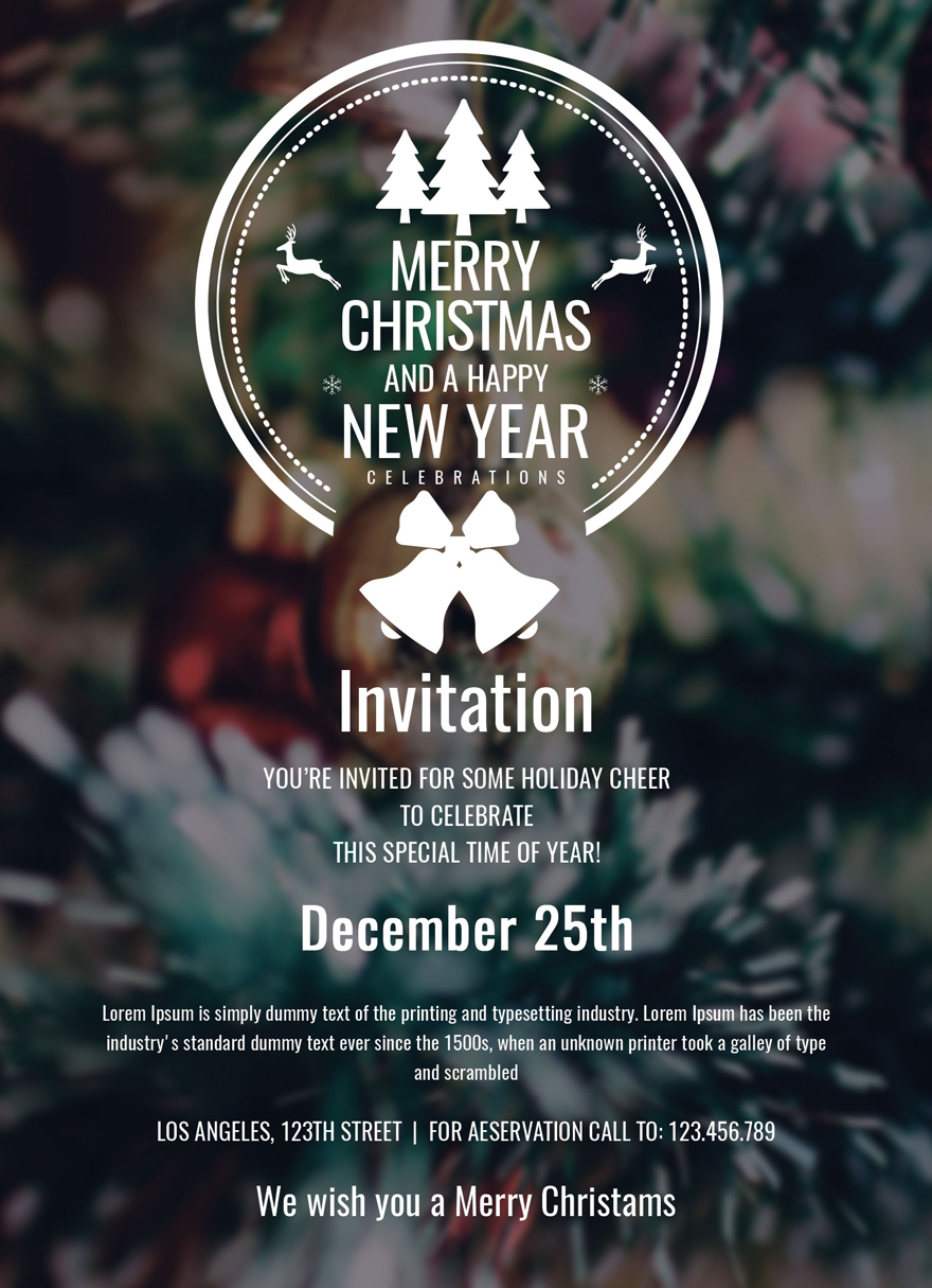 Minimal Christmas Invitation template