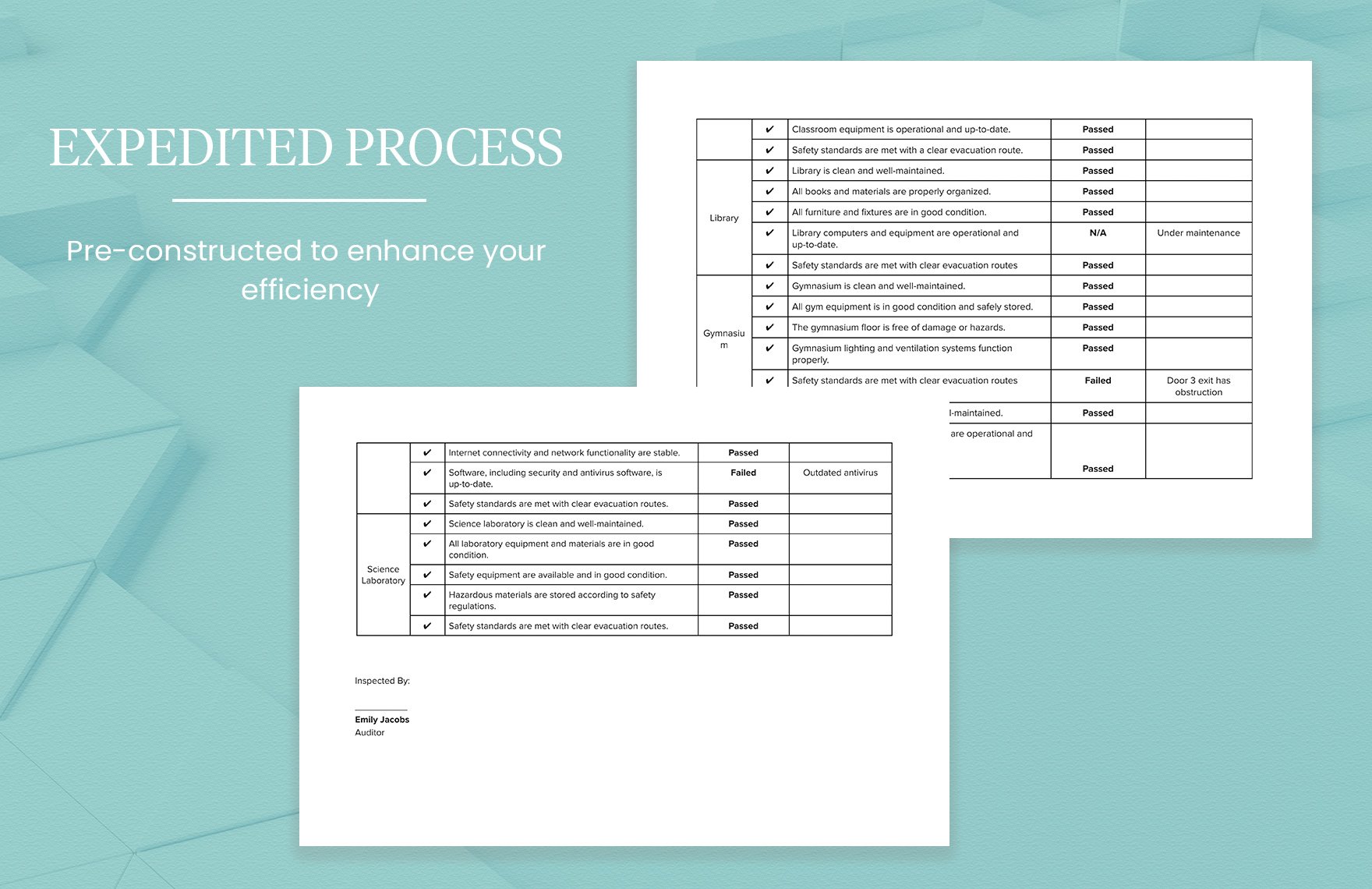 Education Facility Inspection Checklist Template
