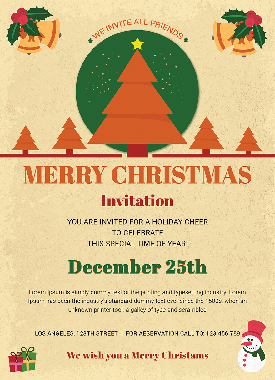 Christmas Holiday Invitation Template