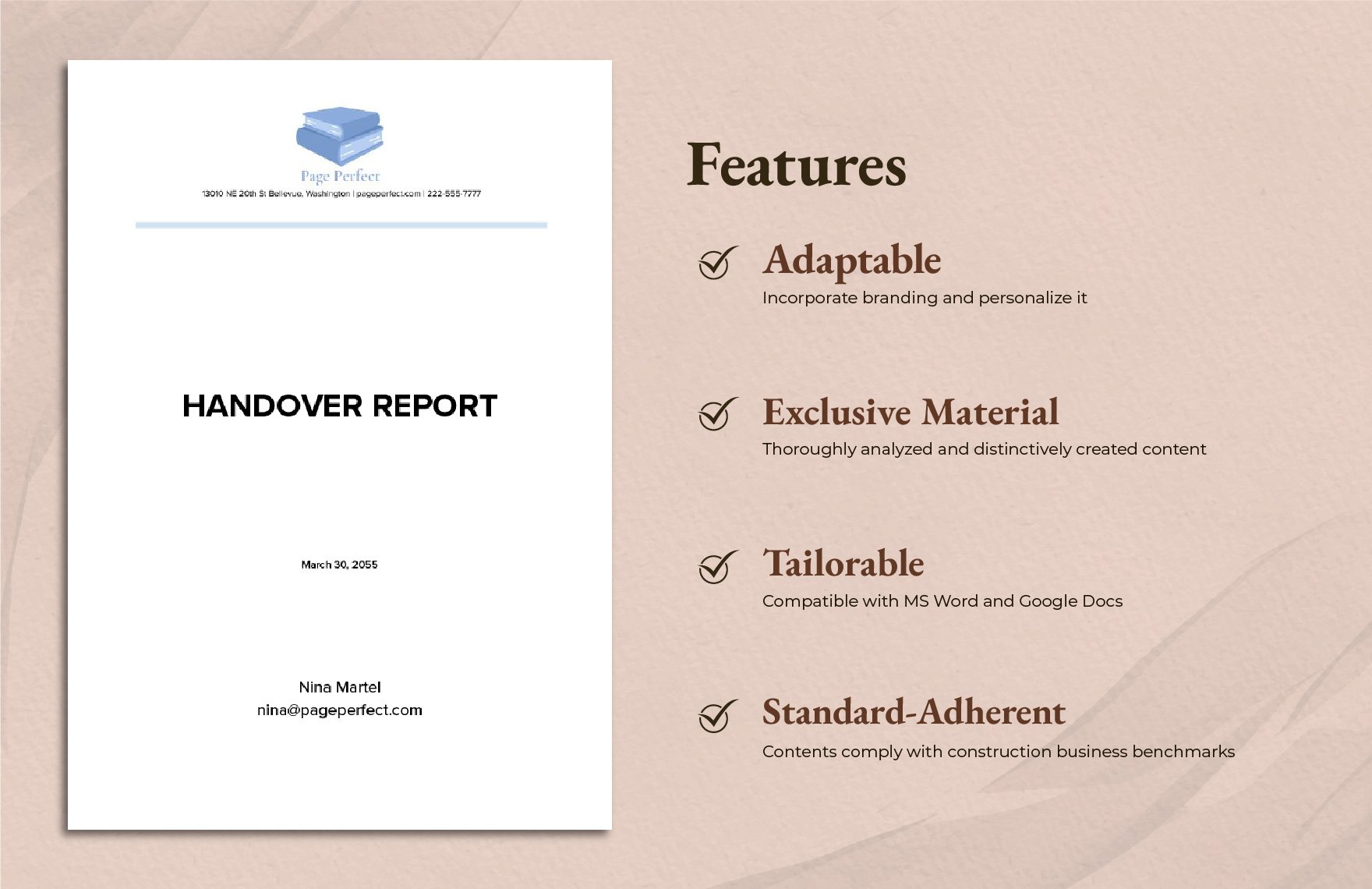 Handover Report PDF Format