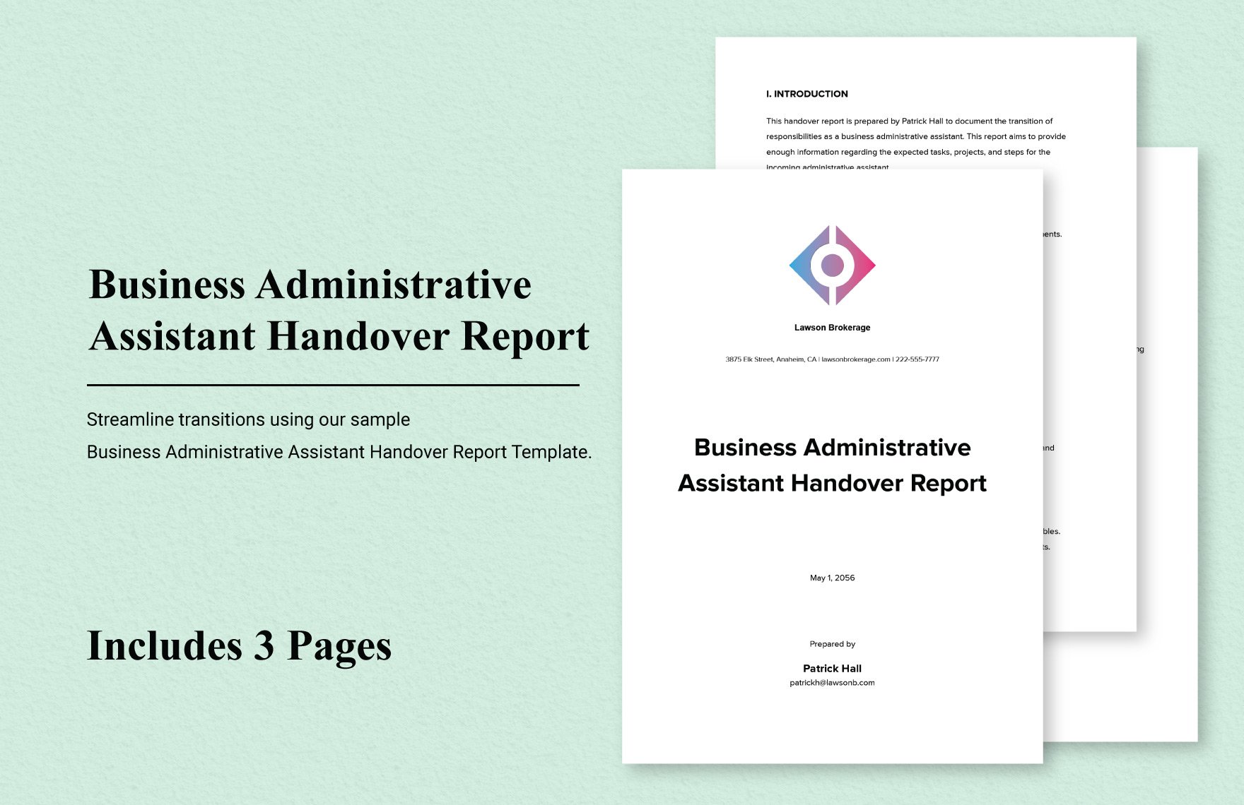 Business Administrative Assistant Handover Report