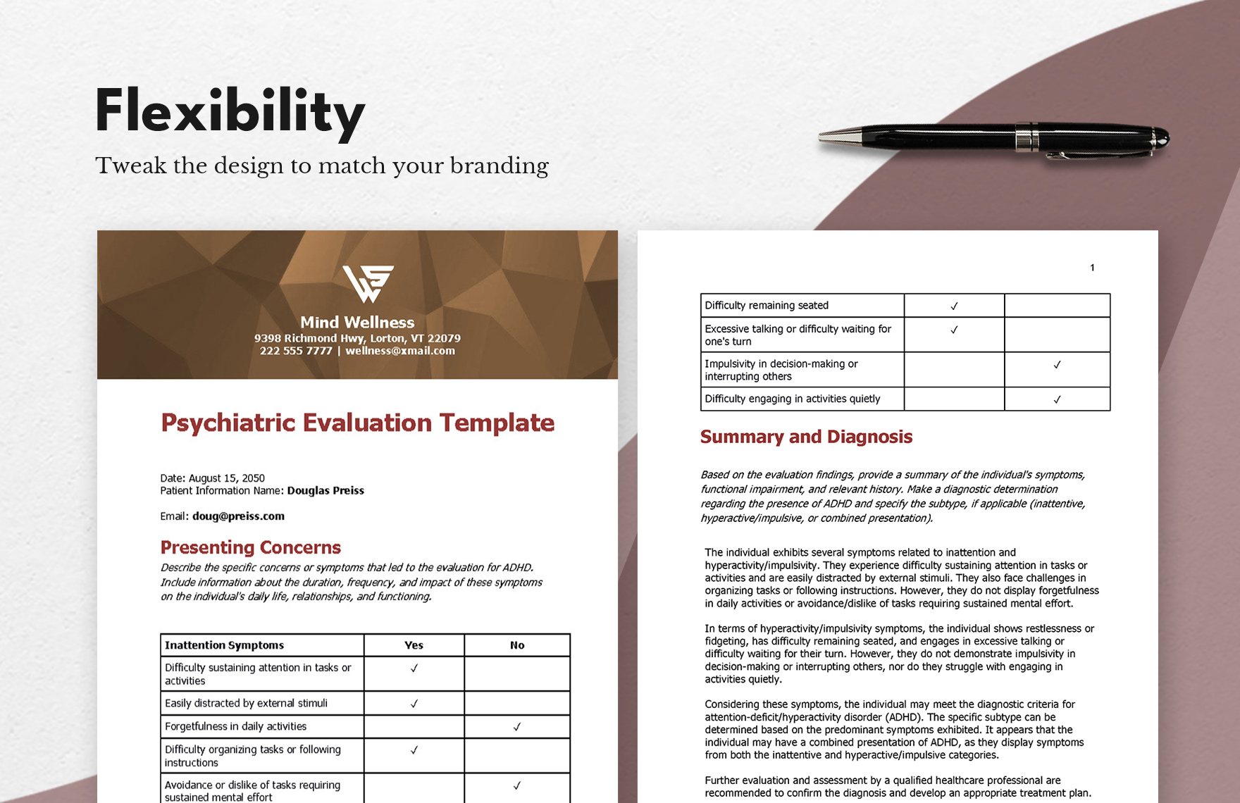 Psychiatric Evaluation template   