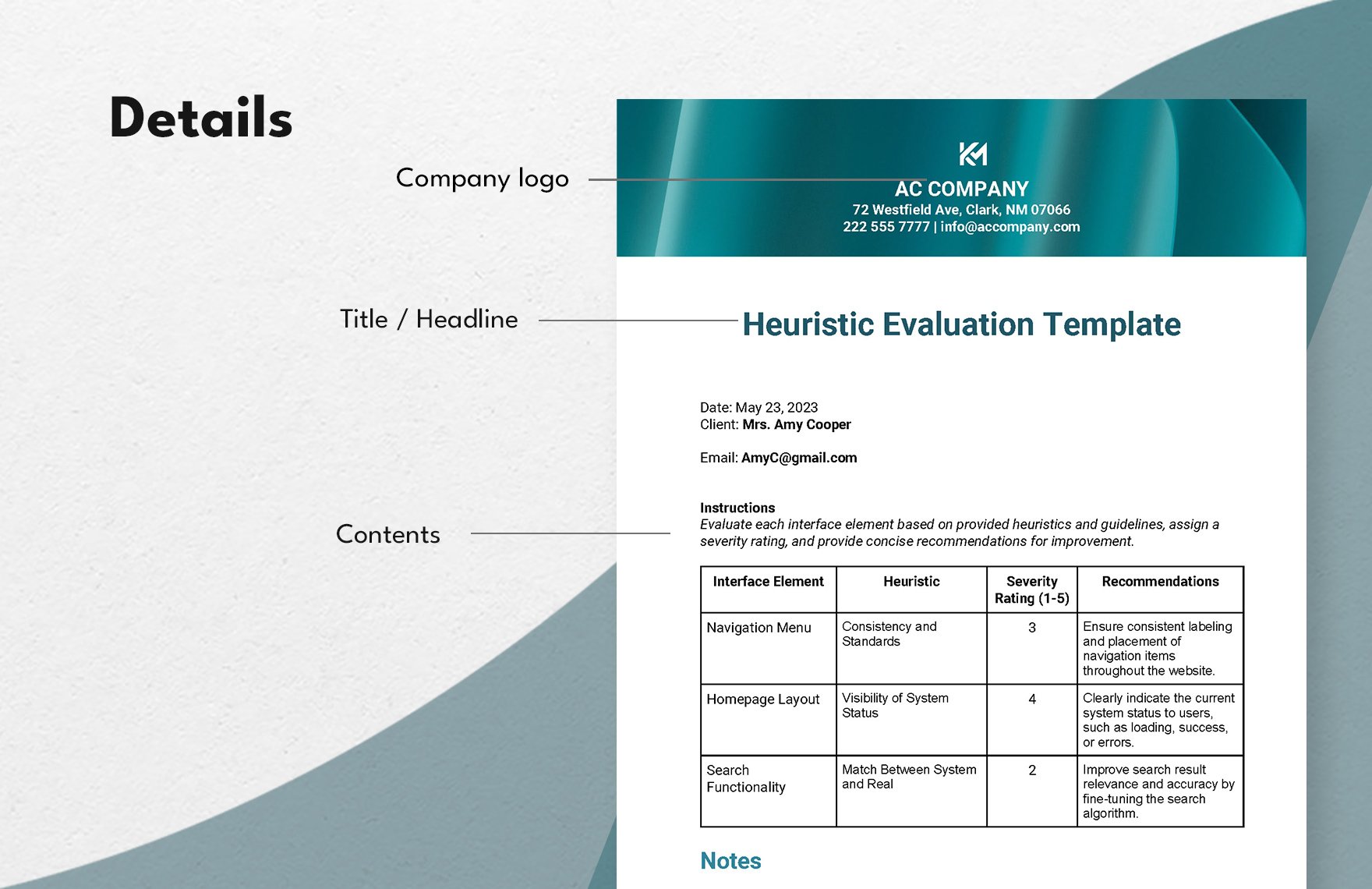 Heuristic Evaluation Template  