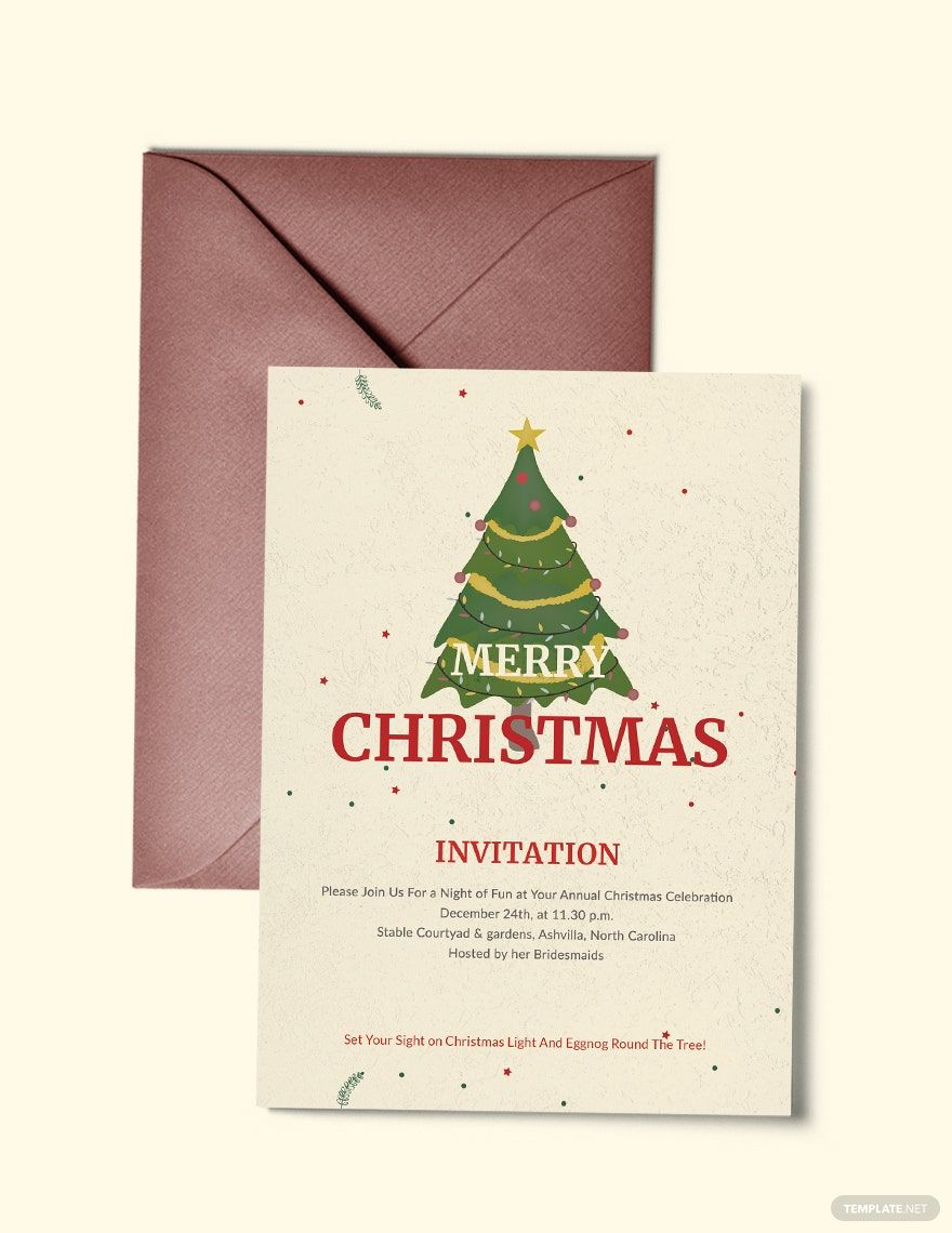 Elegant Merry Christmas Invitation Template