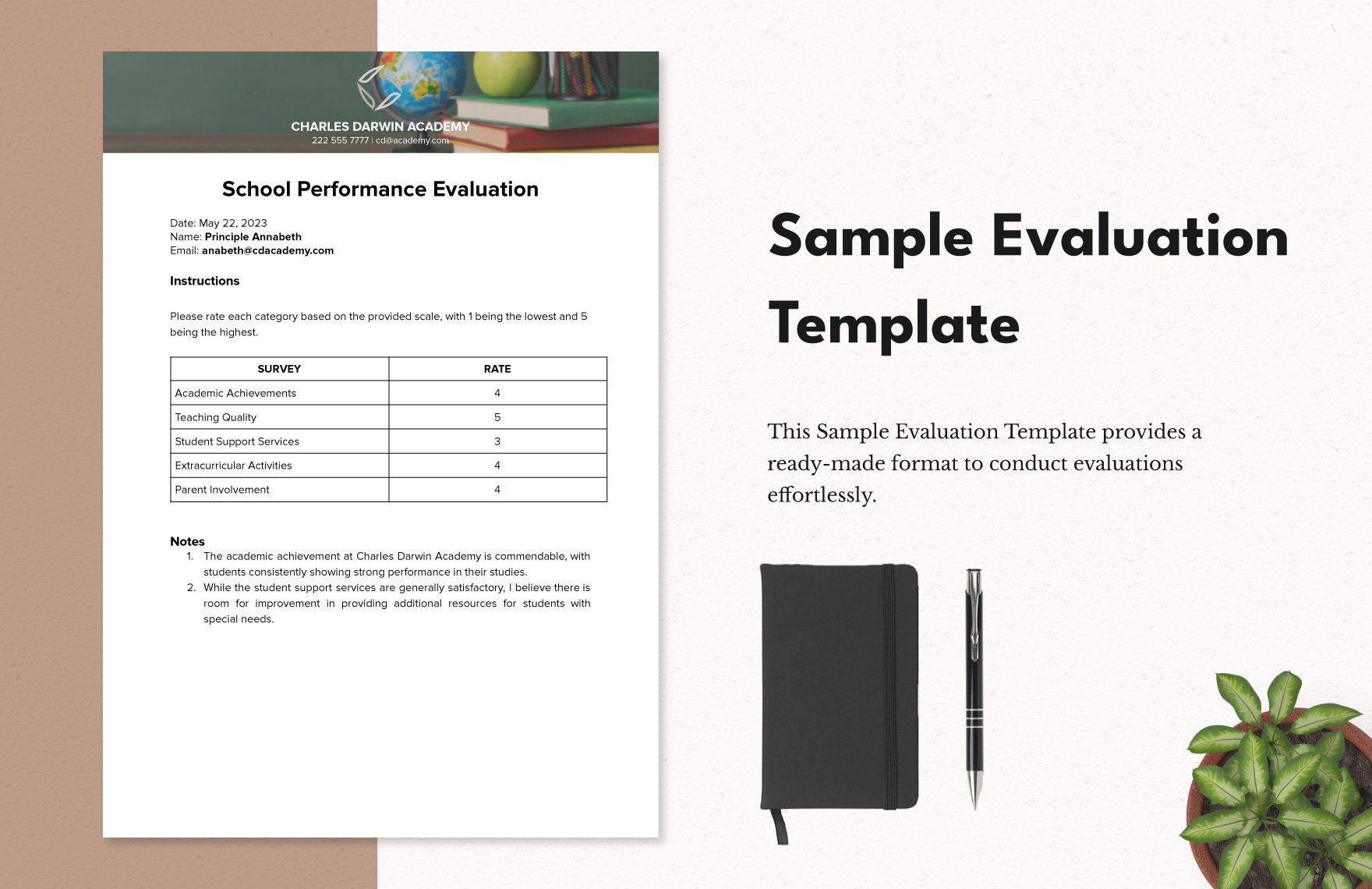 Free Sample Evaluation Template