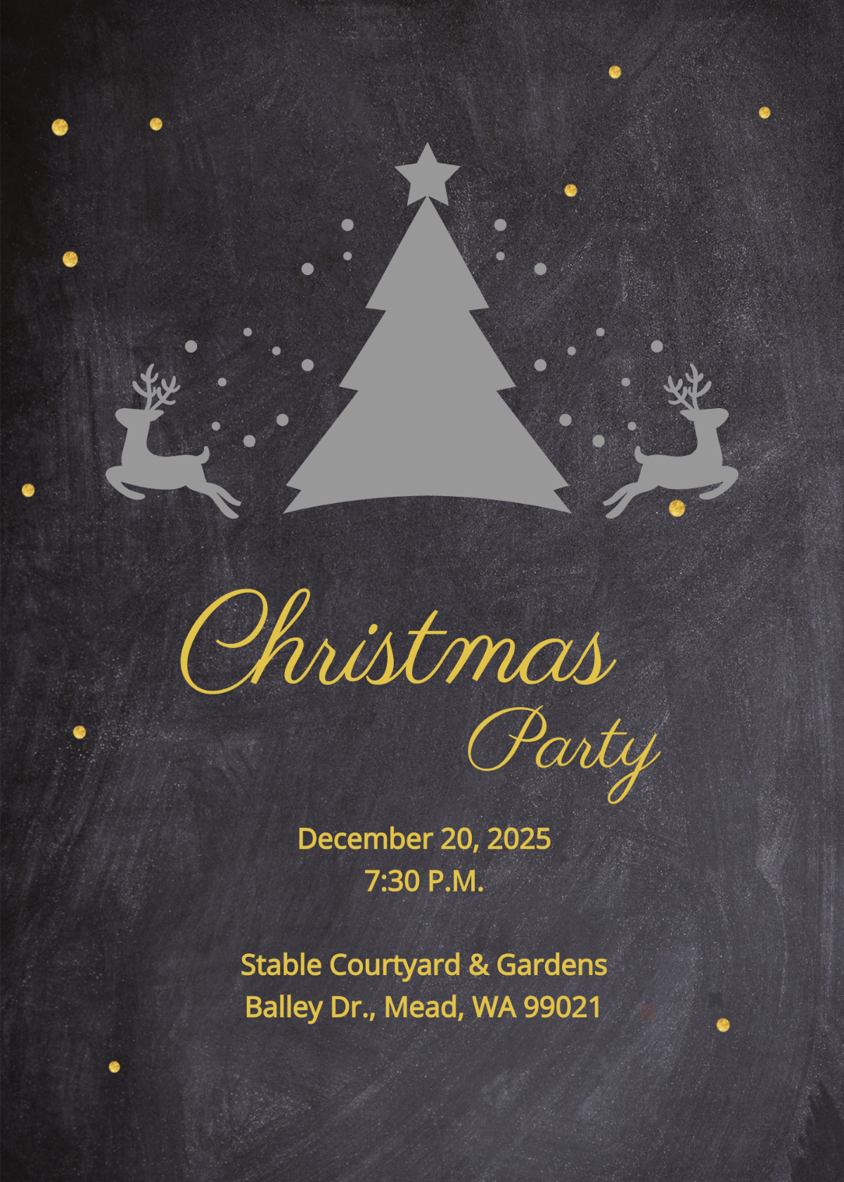 Chalkboard Christmas Party Invitation Template