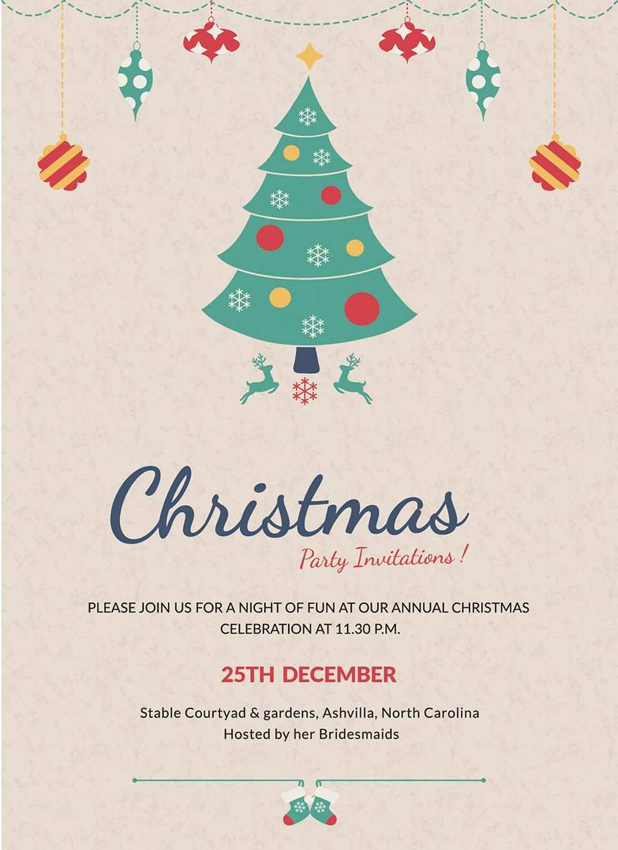 Modern Christmas Party Invitation Template