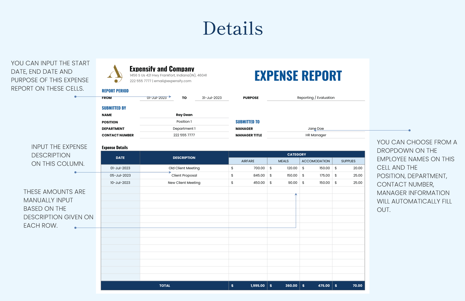 Expense Report Template