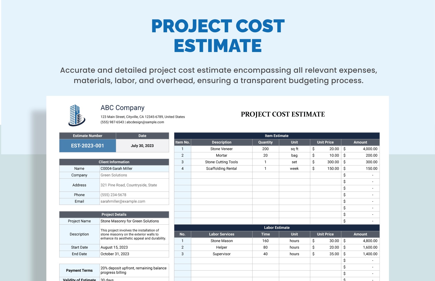 project-cost-estimate