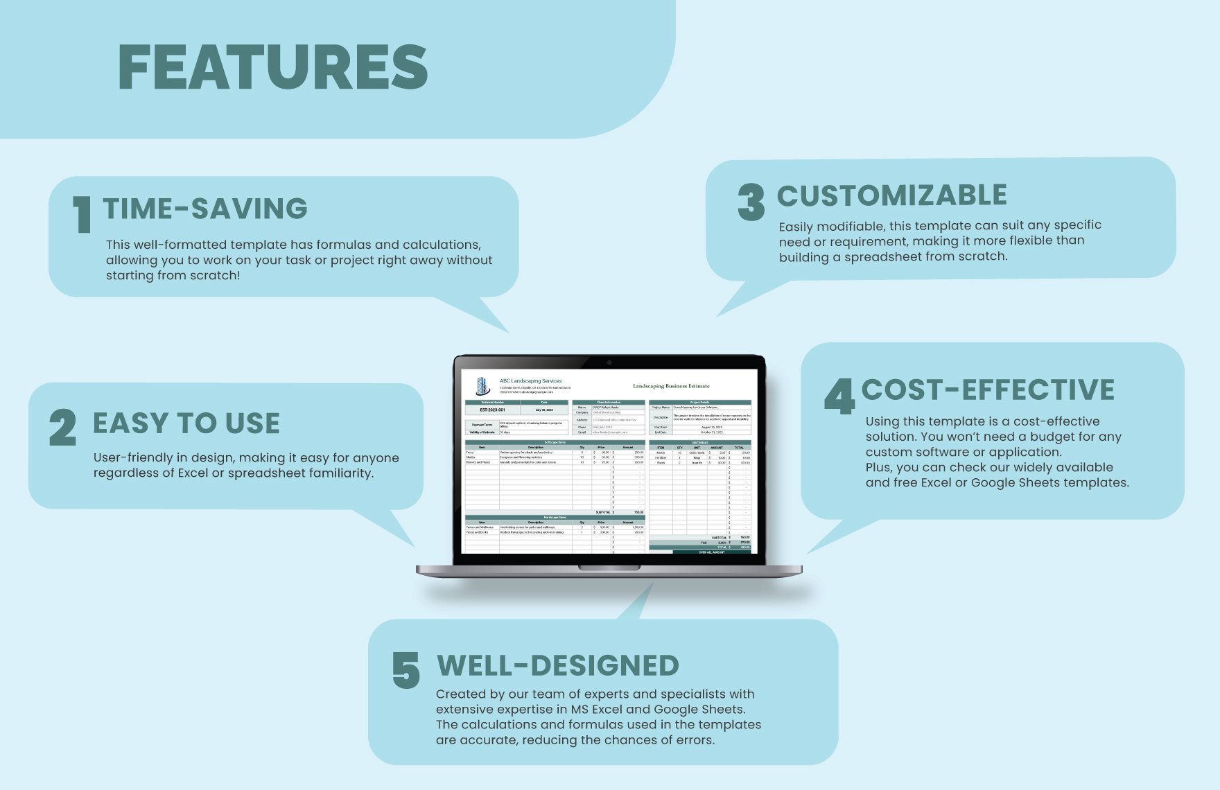 Landscaping Business Estimate Template