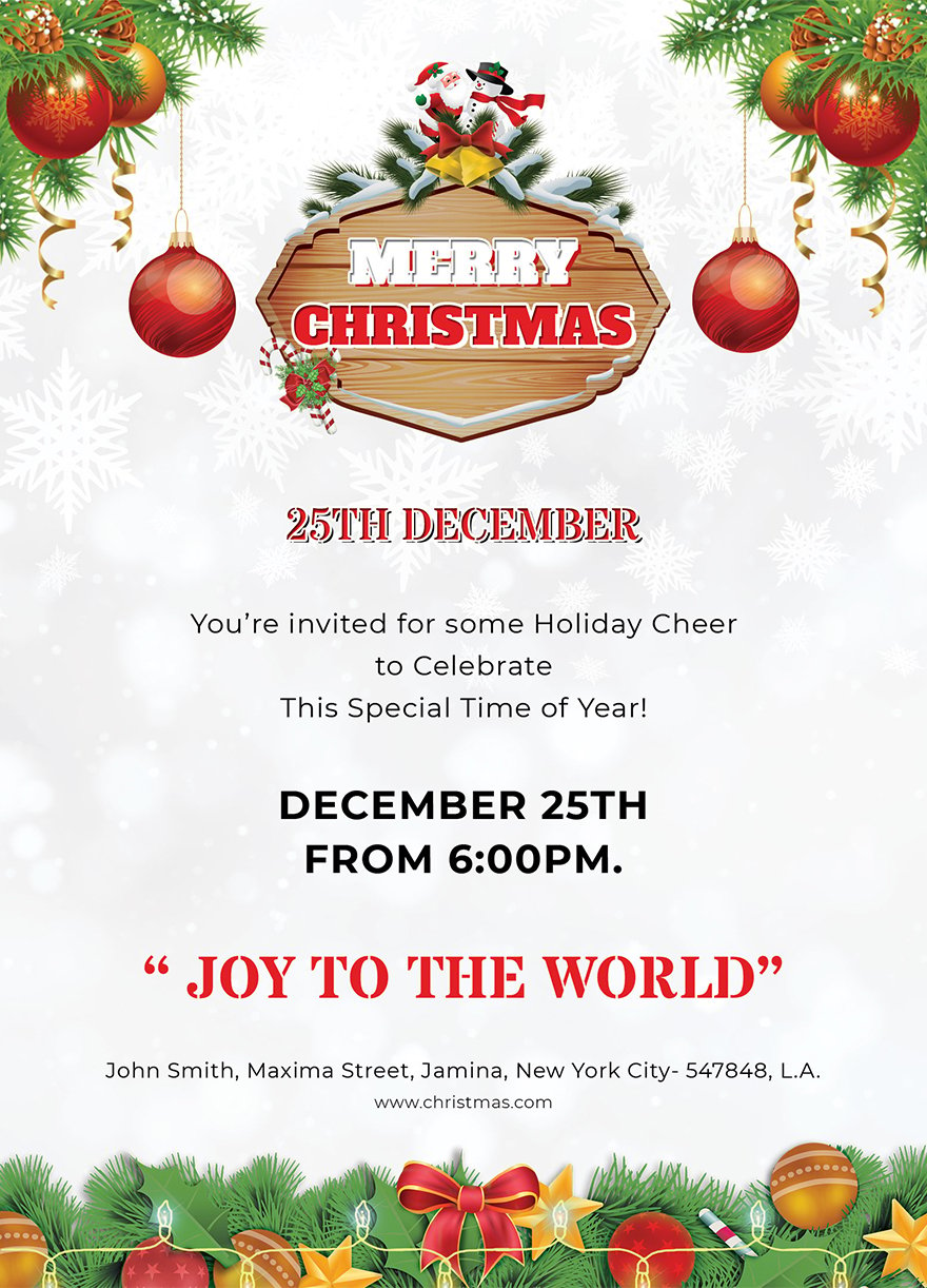 Christmas Invitation Flyer template