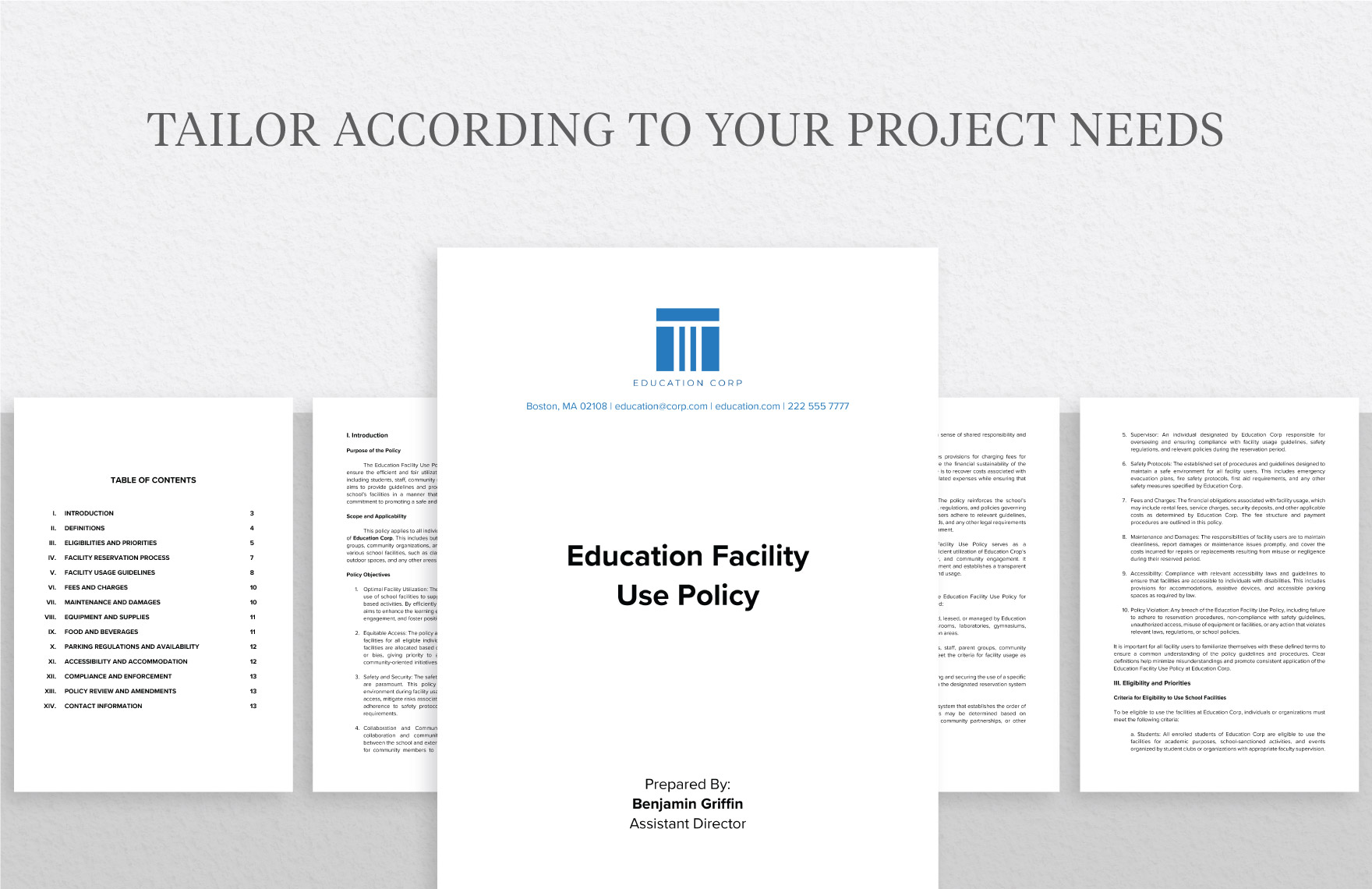 Education Facility Use Policy Template