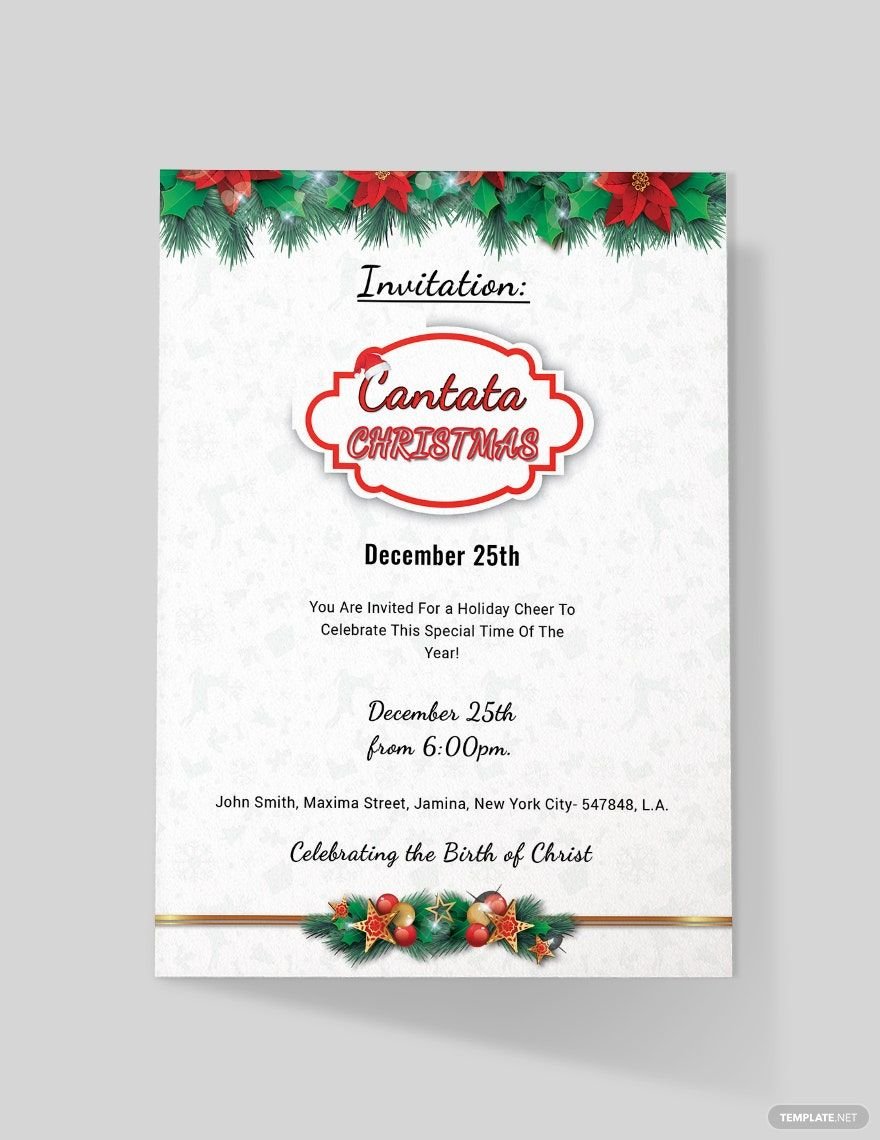 Cantata Christmas Invitation Template