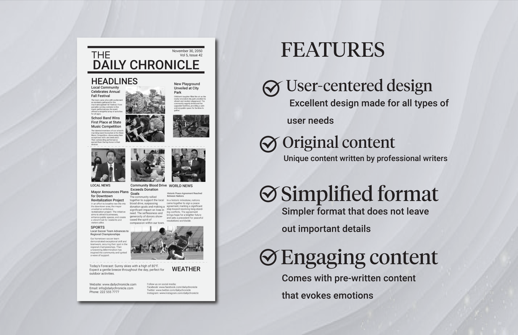 Simple Newspaper Front Page Template