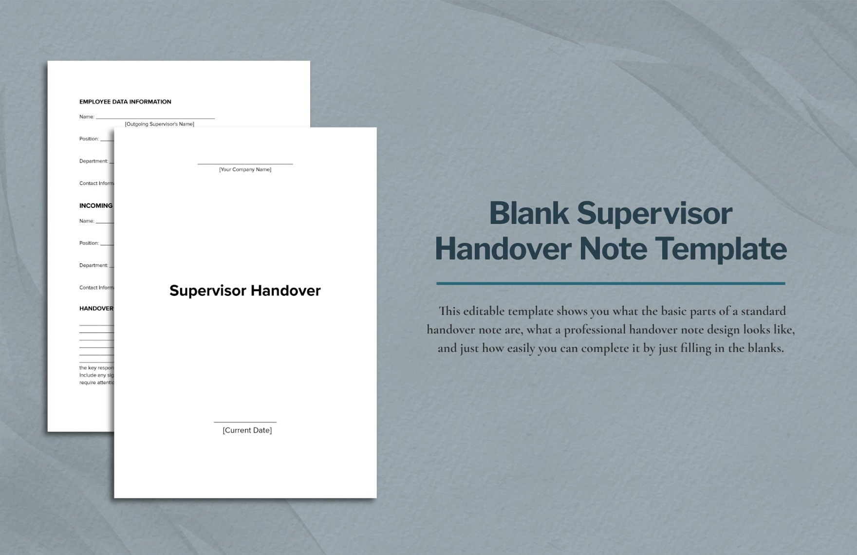 Blank Supervisor Handover Note Template