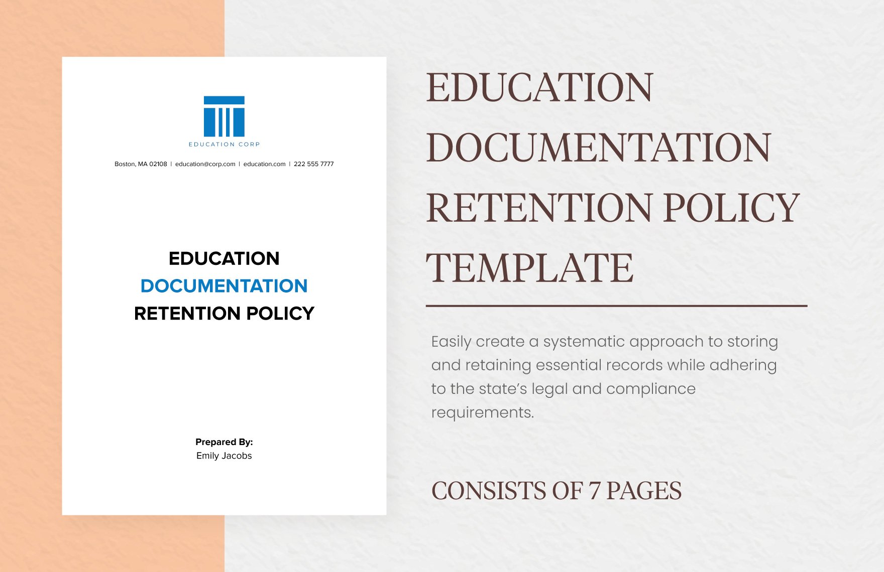 Education Documentation Retention Policy Template