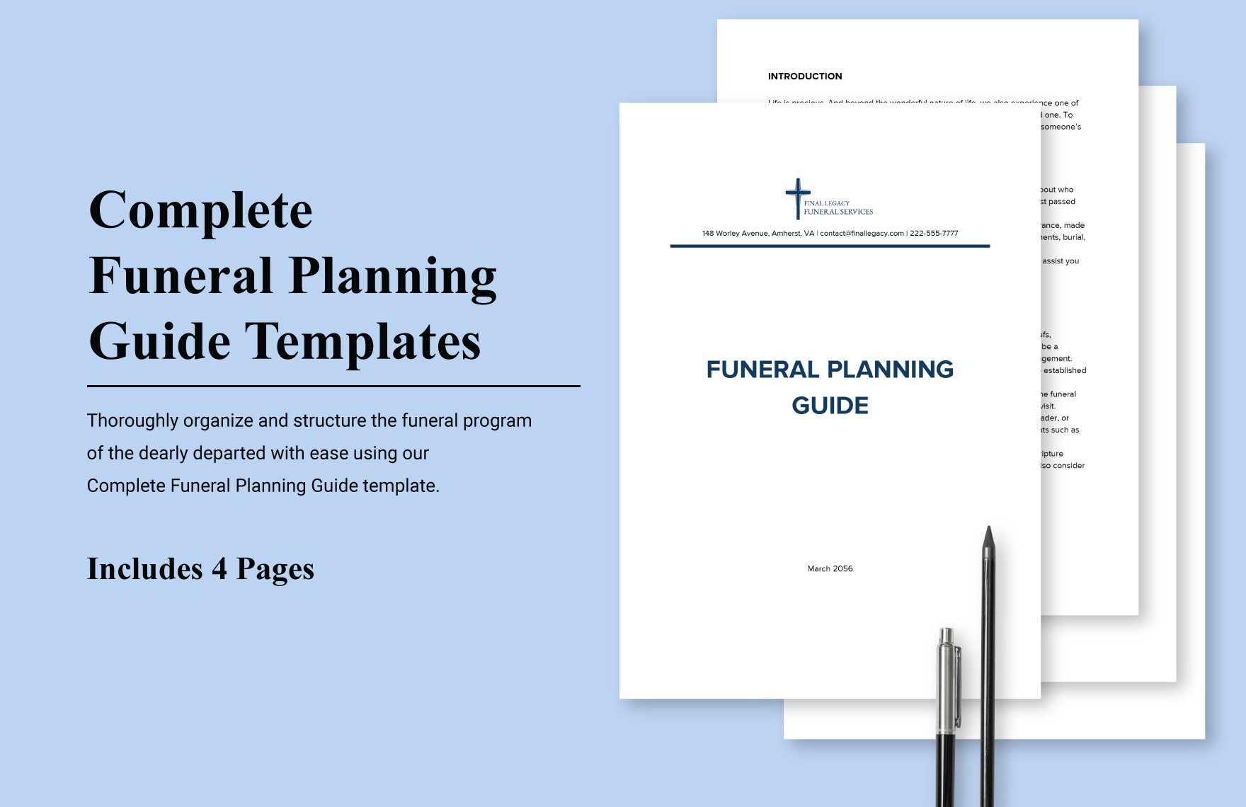 Complete Funeral Planning Guide Template in Word, Google Docs, PDF
