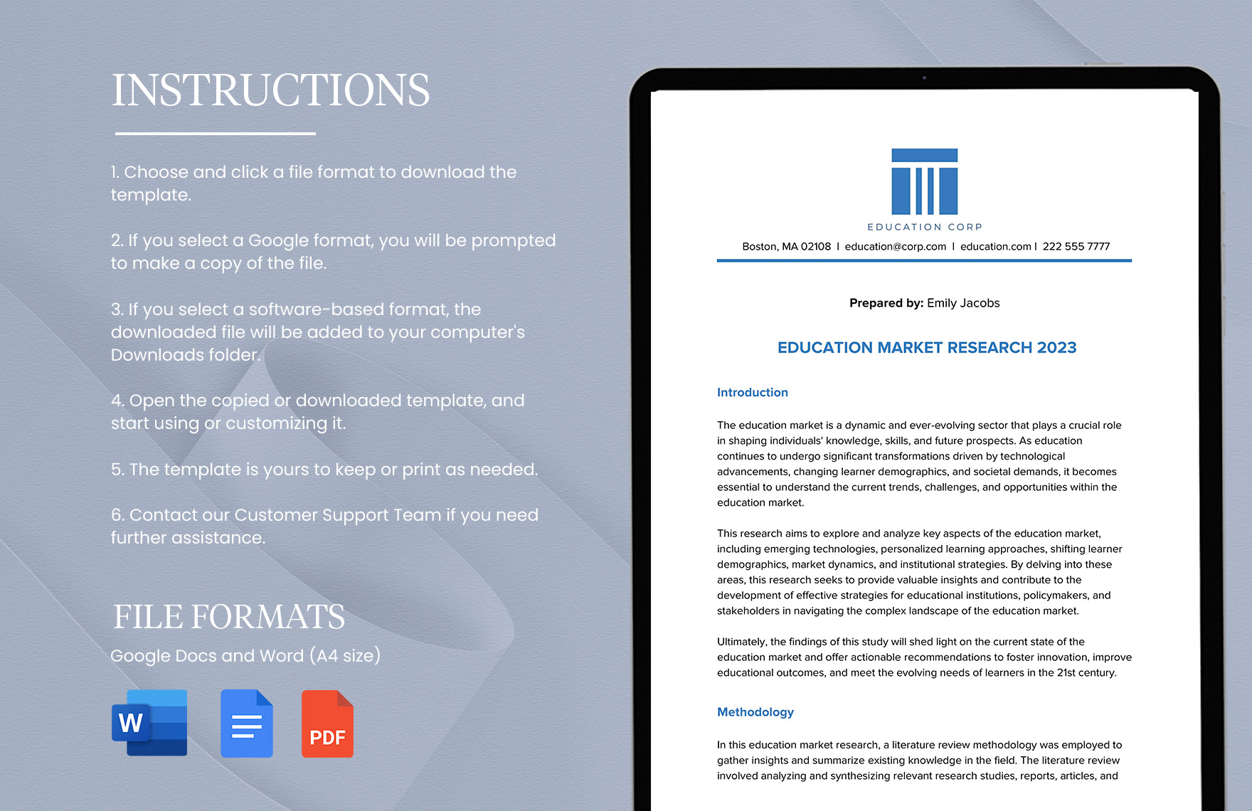 Education Market Research 2023 Template