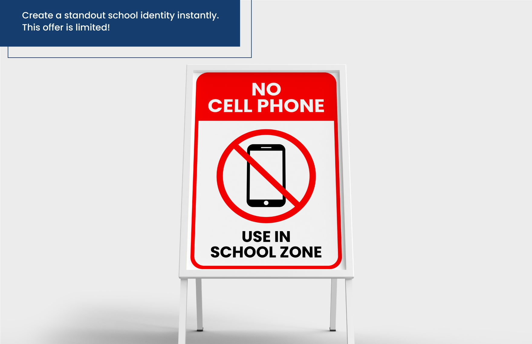 School No Cell Phones Sign Template
