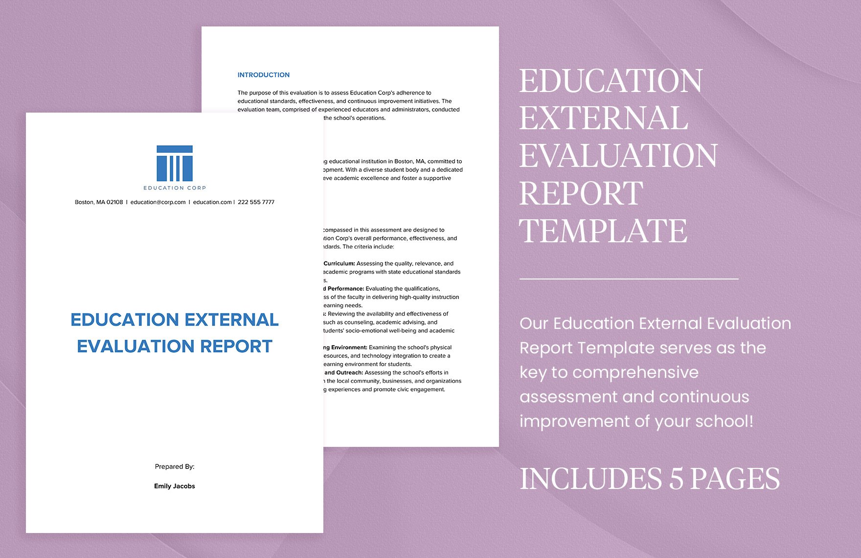 Education External Evaluation Report Template