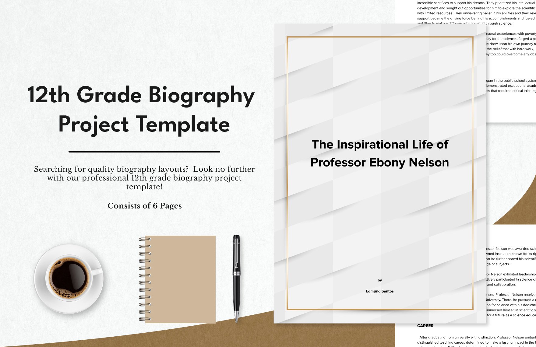 12th Grade Biography Project Template