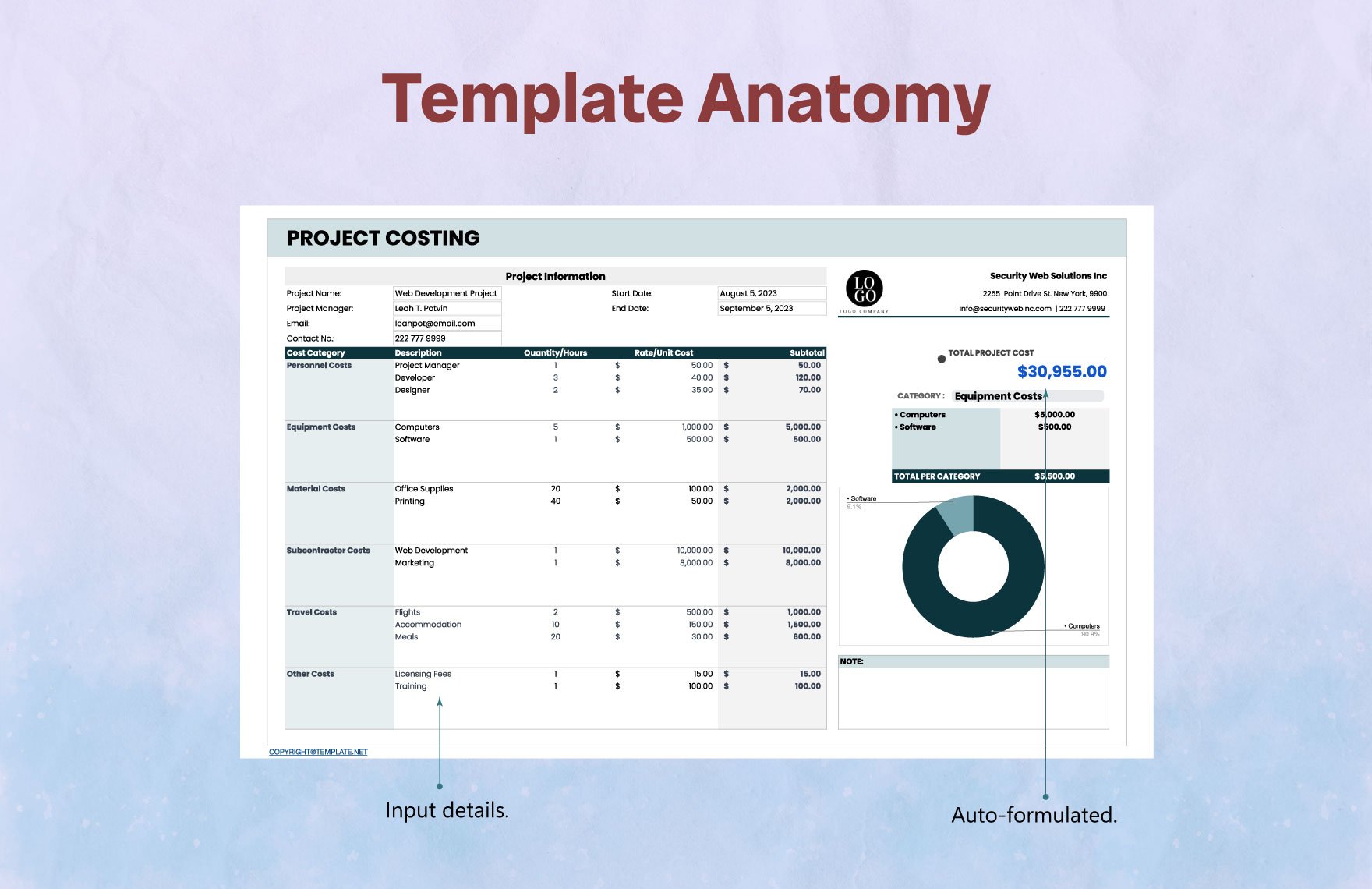 Cost Template