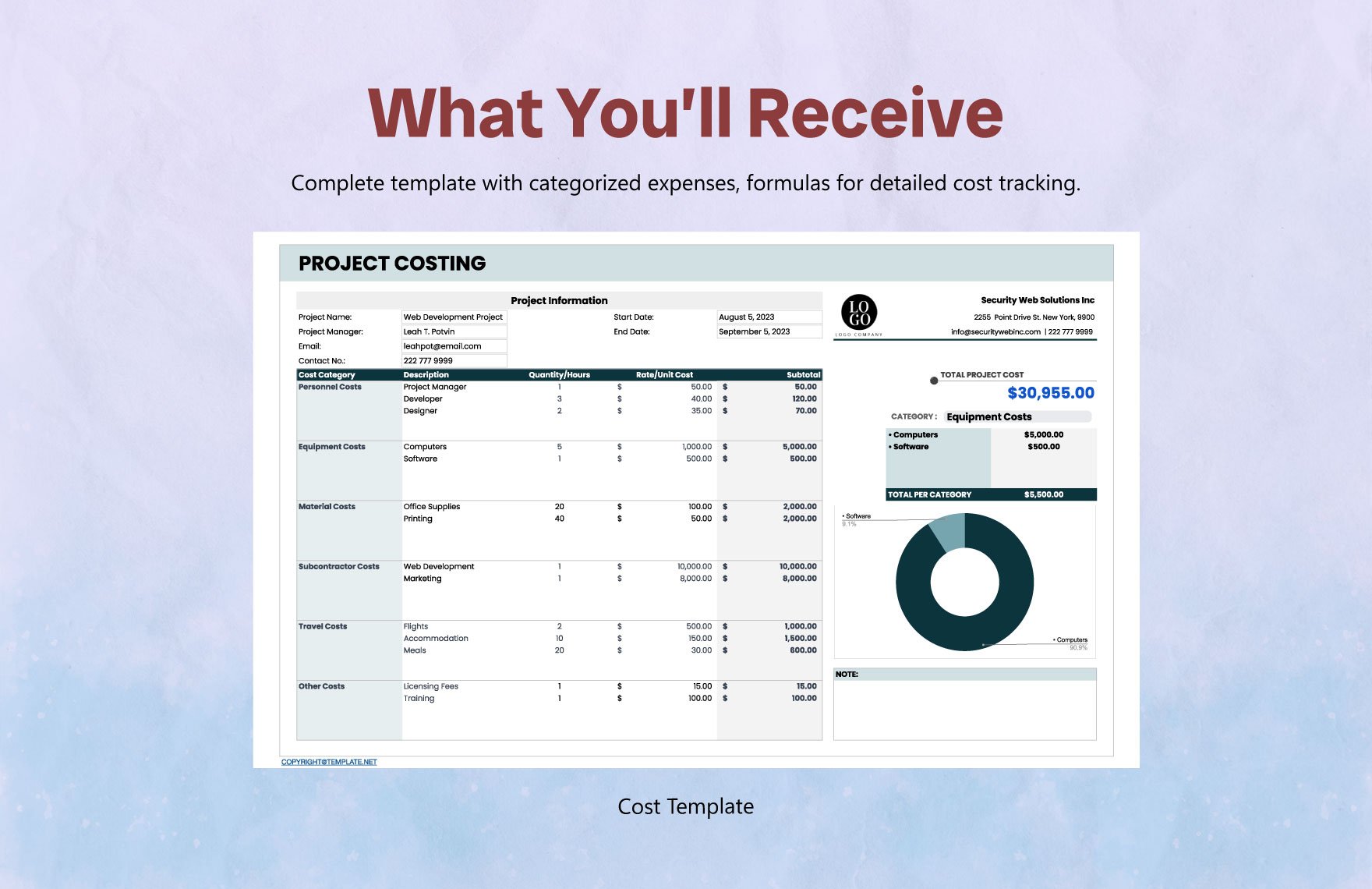 Cost Template