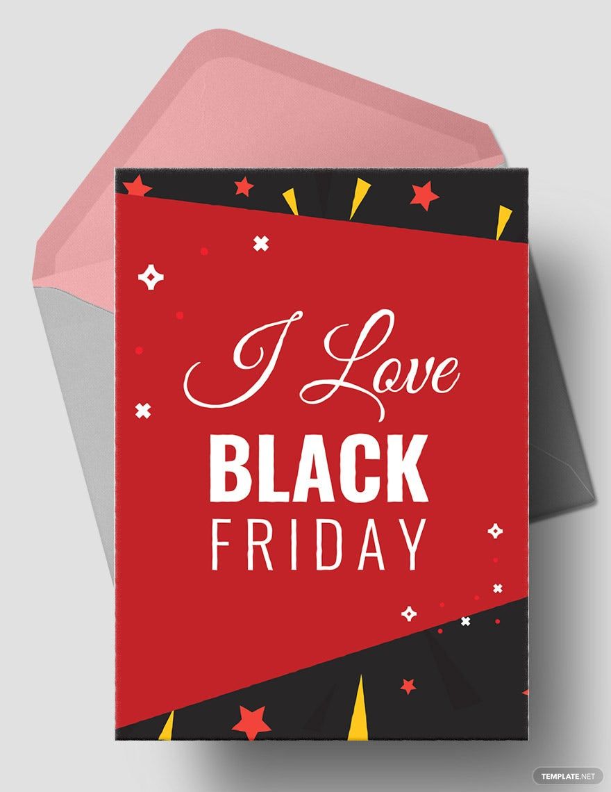 Free I Love Black Friday Greeting Card Template