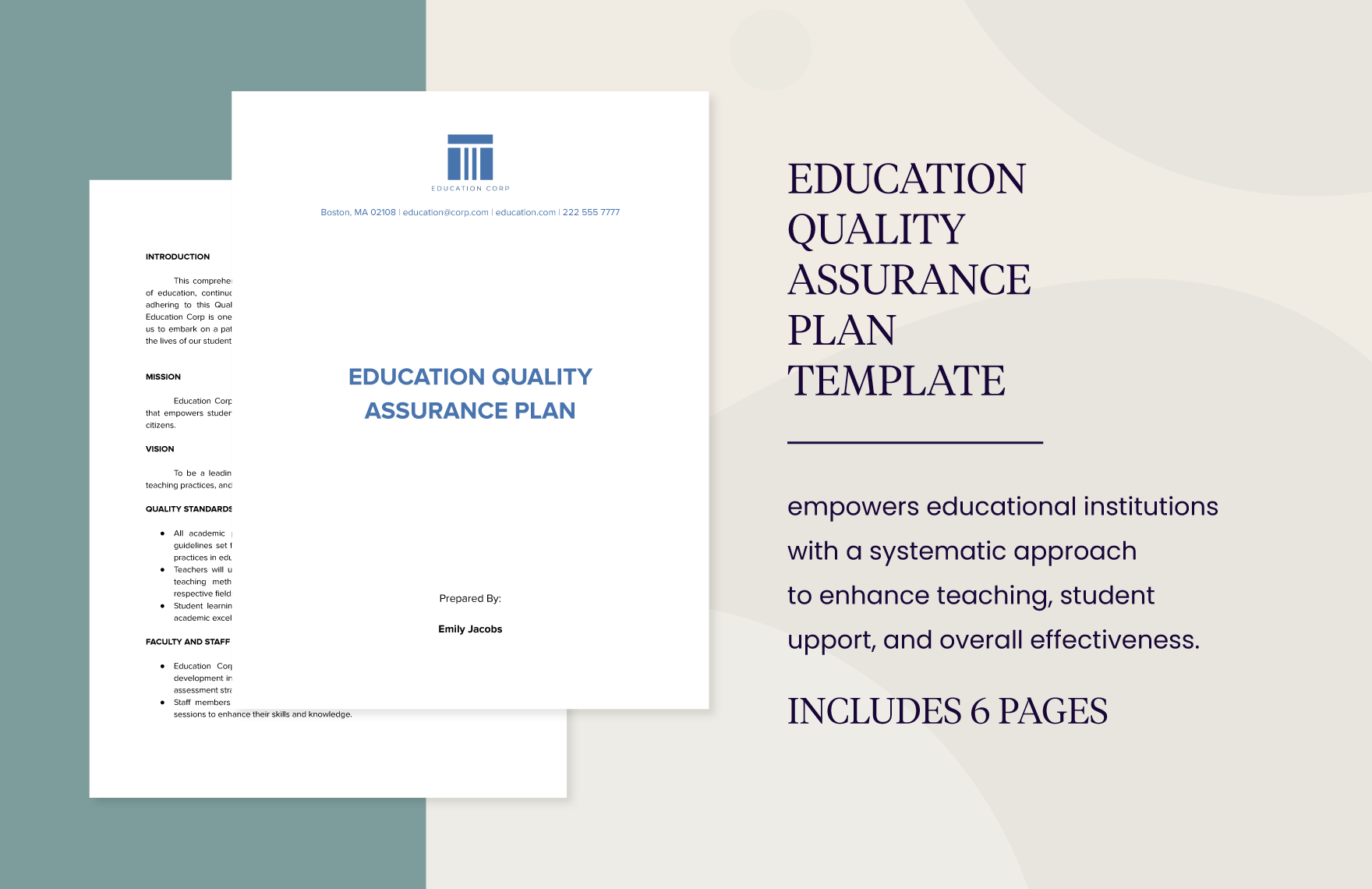Education Quality Assurance Plan Template