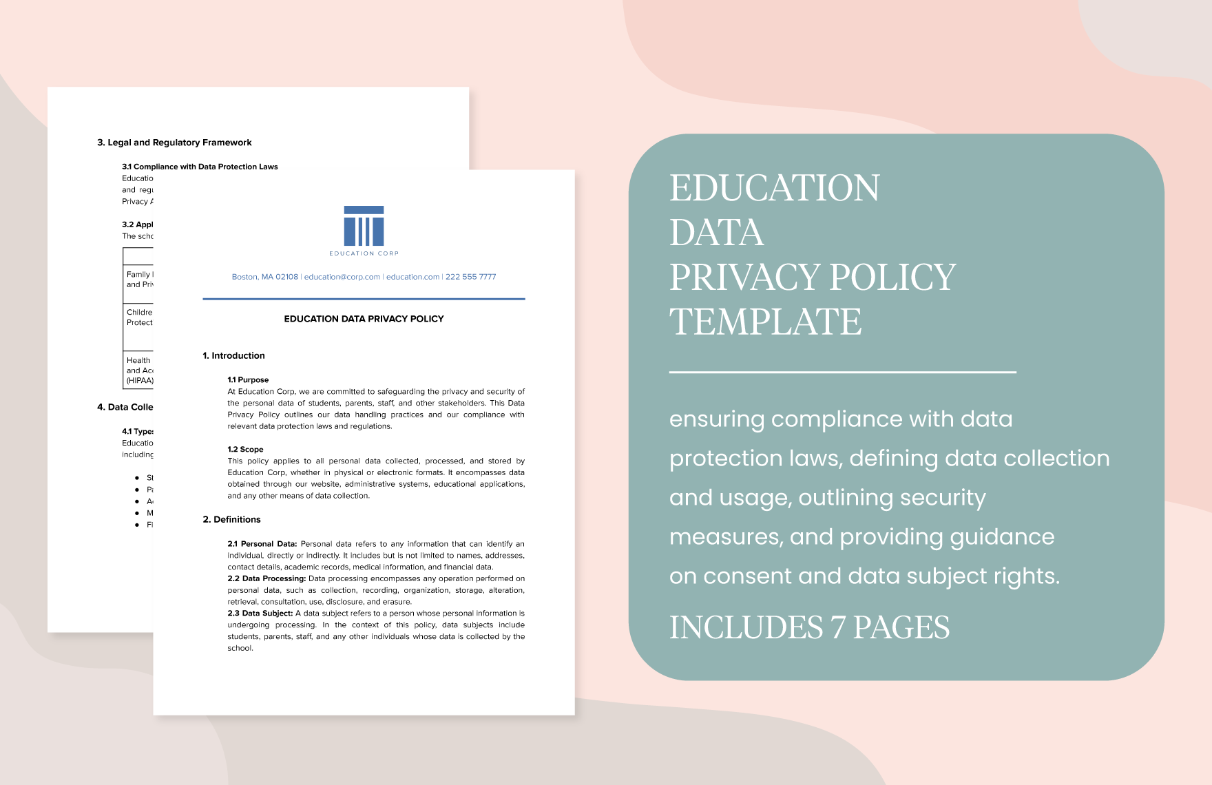 Education Data Privacy Policy Template