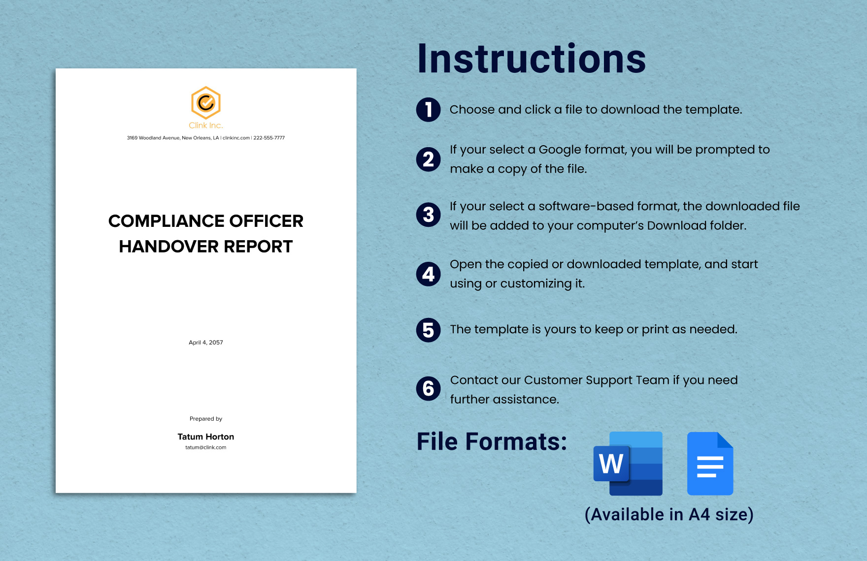 Compliance Officer Handover Report