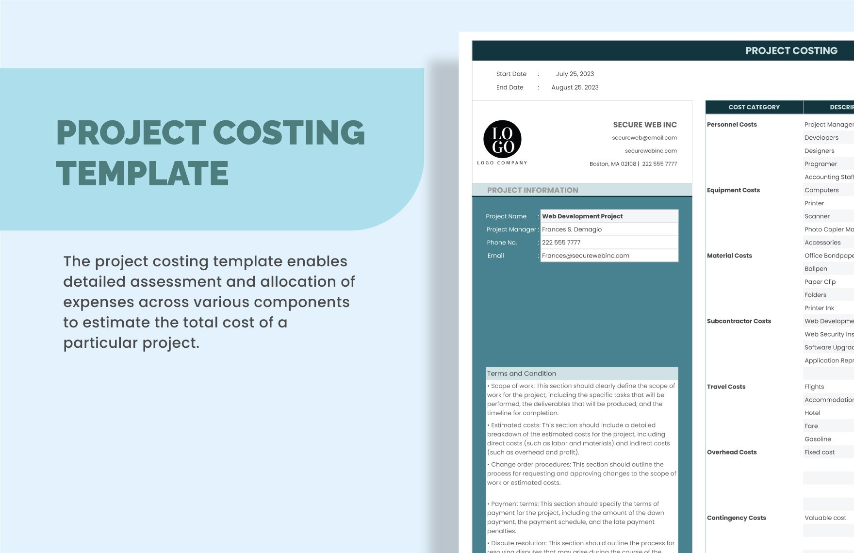 Project Costing Template