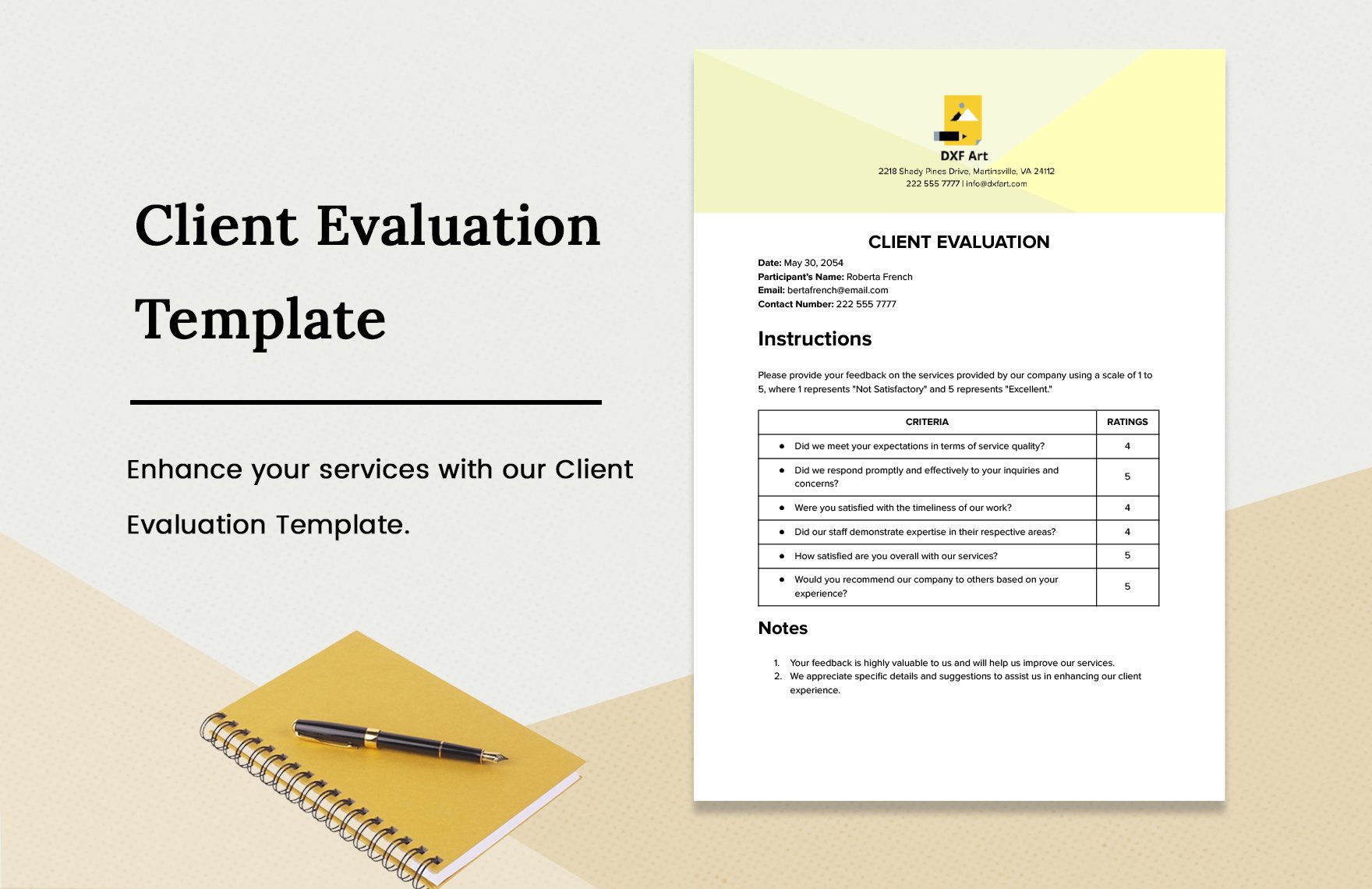 Client Evaluation Template  
