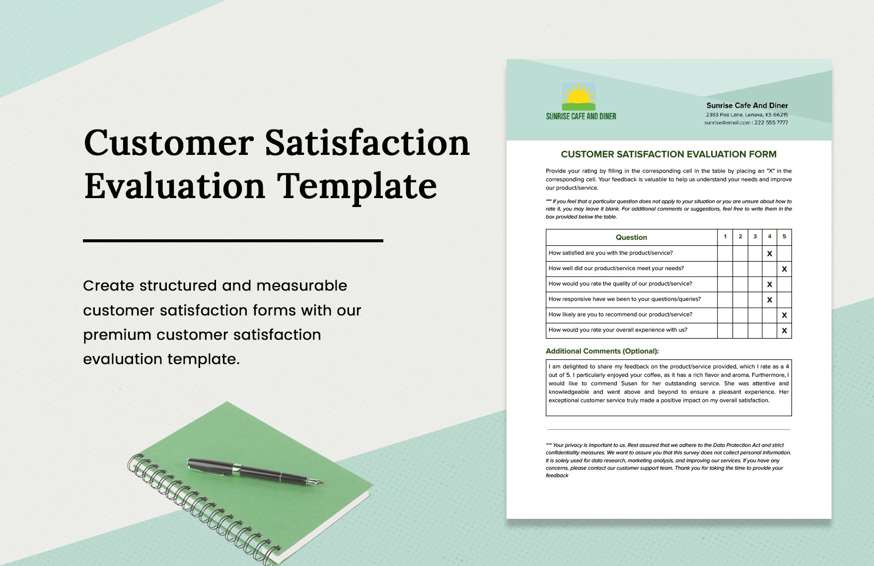 Free Customer Satisfaction Evaluation Template