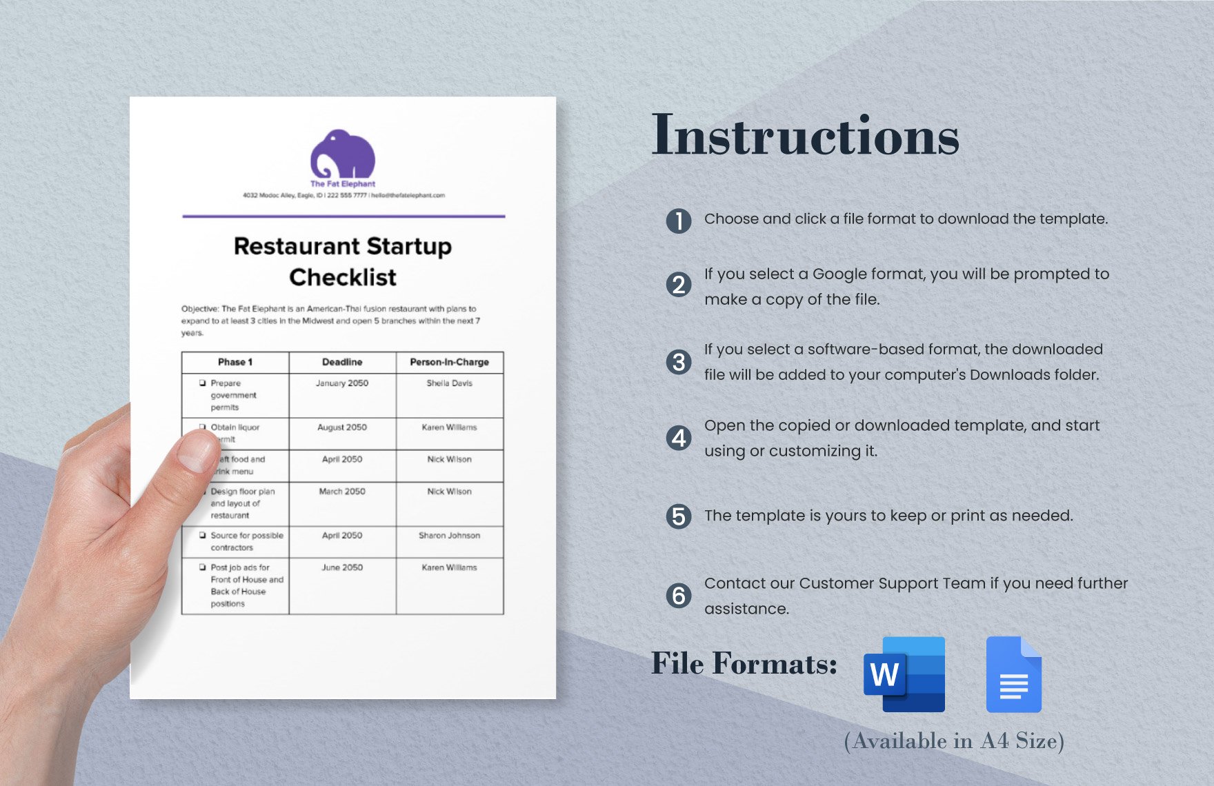 Restaurant Startup Checklist Template