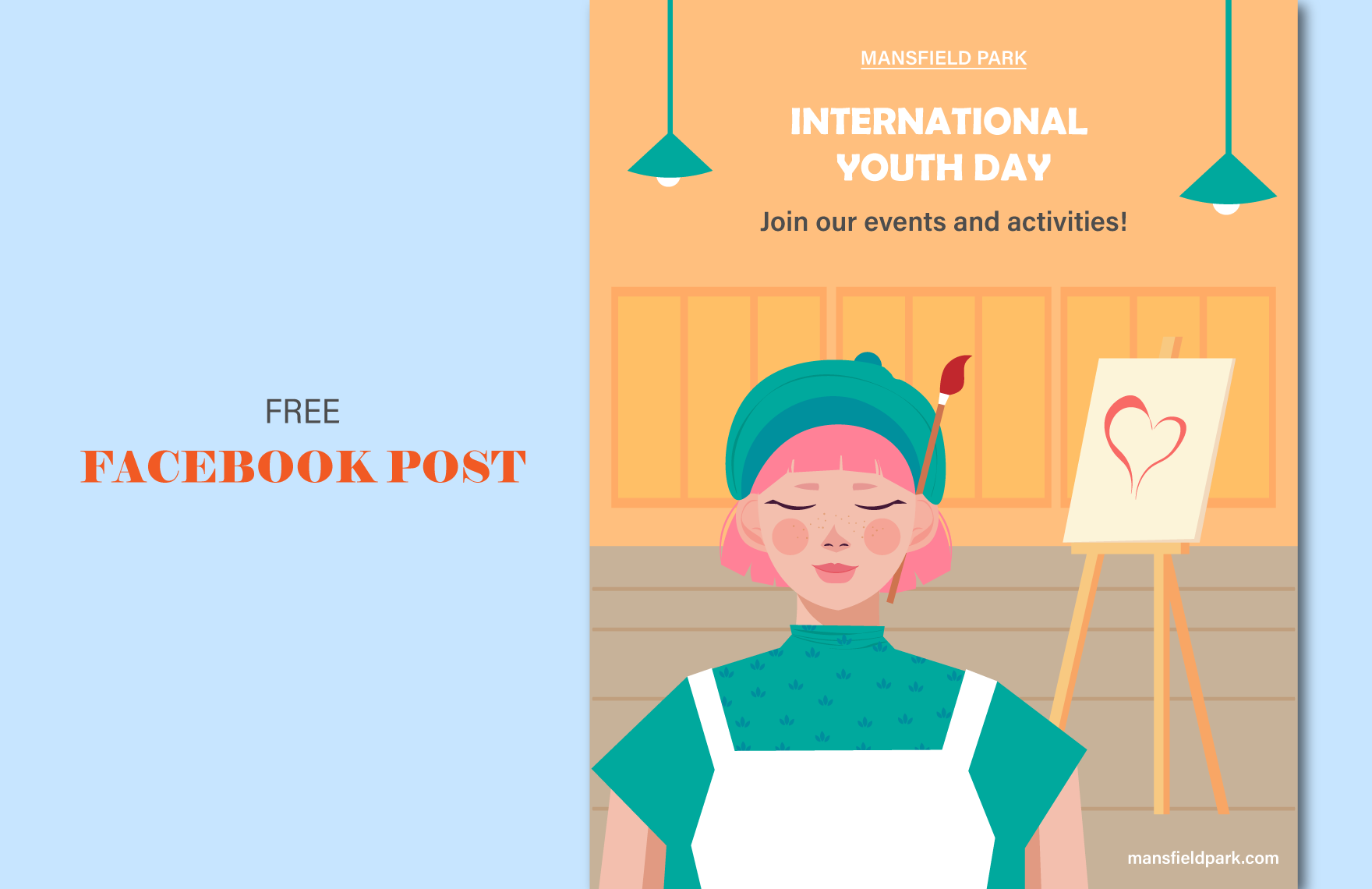 Free International Youth Day  Facebook Vertical Post in PDF, Illustrator, SVG, JPG