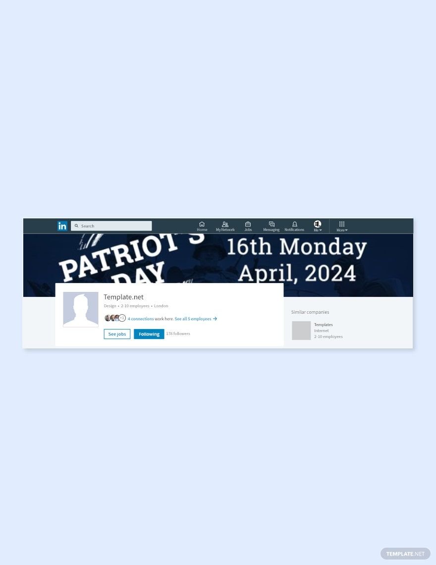 Free Patriot's Day LinkedIn Company Cover Template