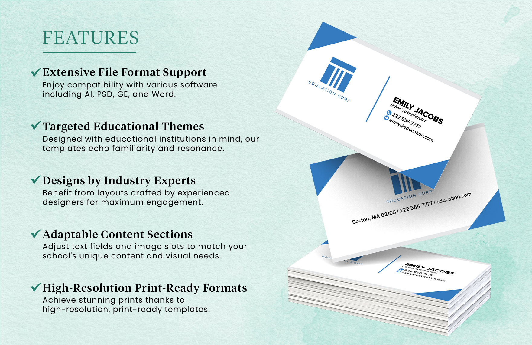 School Administrator Business Card Template