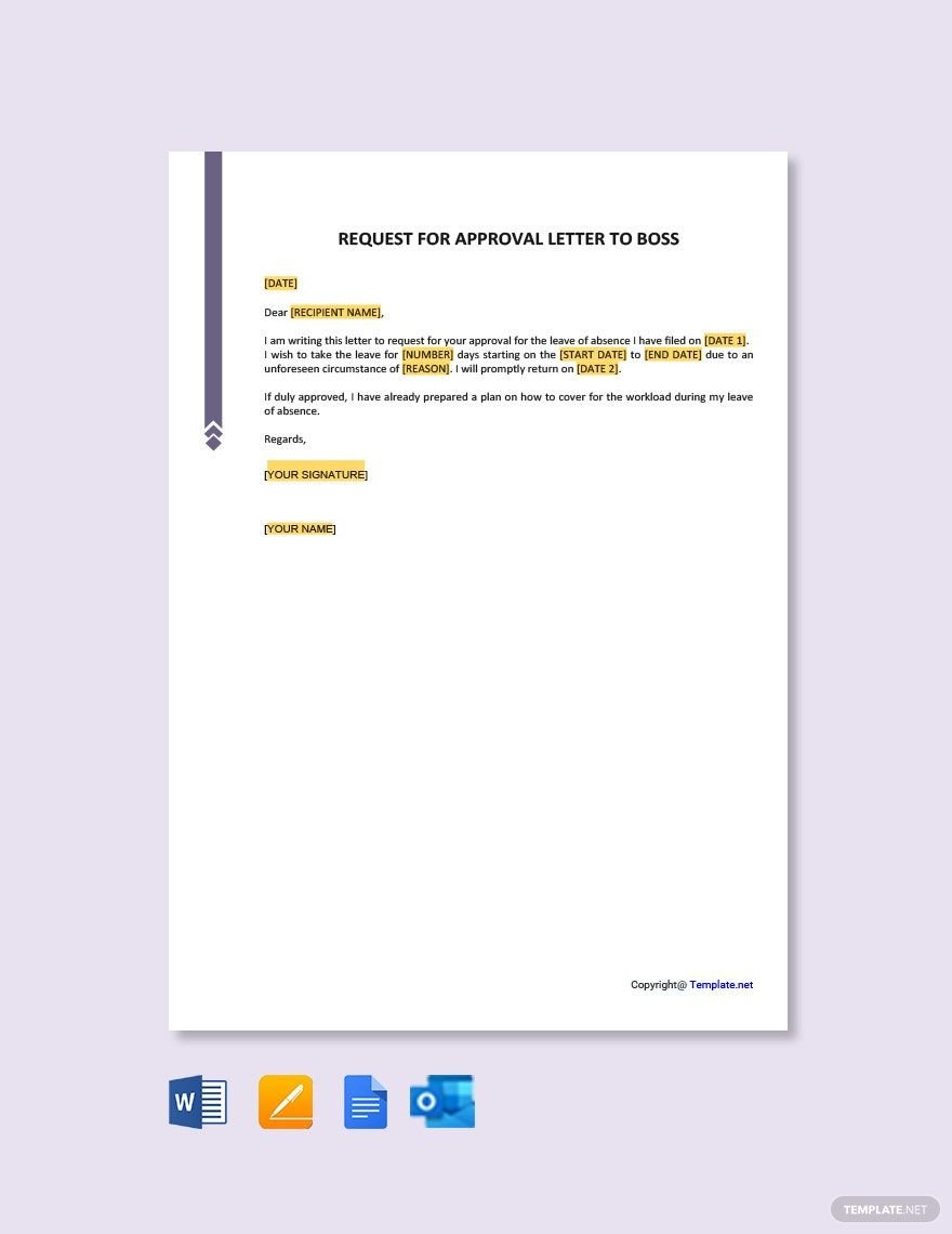 Request for Approval Letter to Boss Template