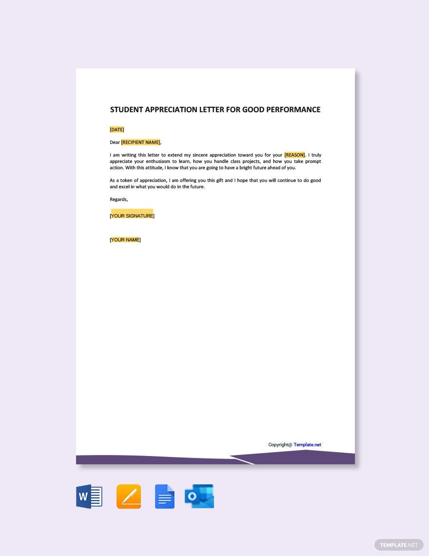 Appreciation Letters Templates Word Format Free Download Template