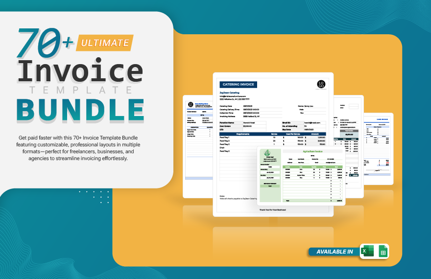 70+ Ultimate Invoice Template Bundle in Excel, Google Sheets to Download