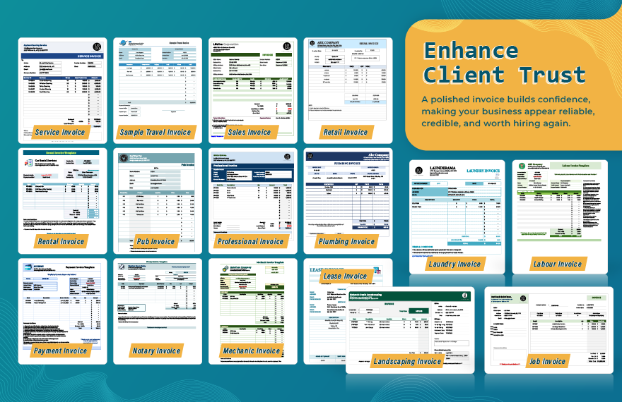 70+ Ultimate Invoice Template Bundle