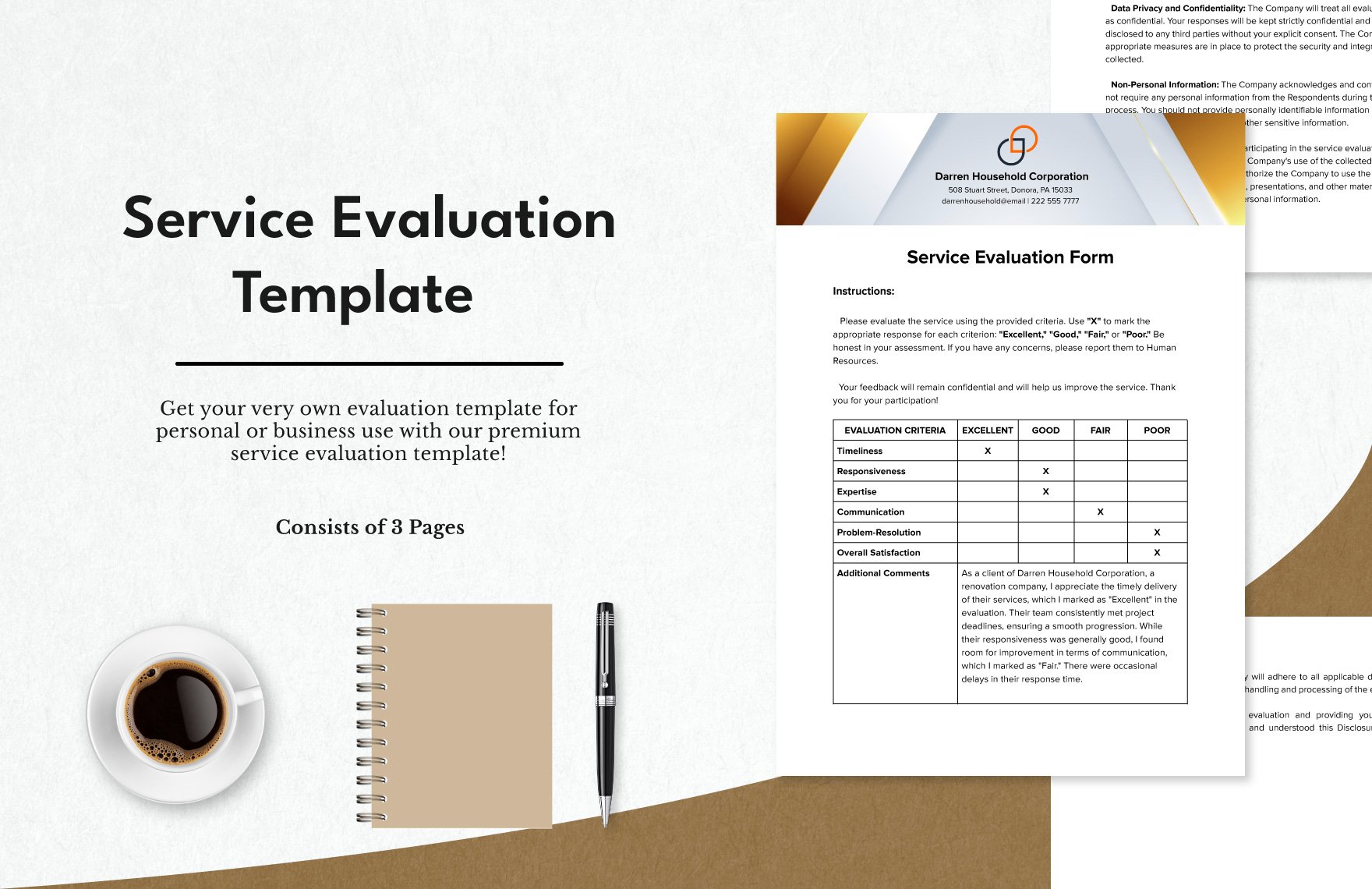Service Evaluation Template  