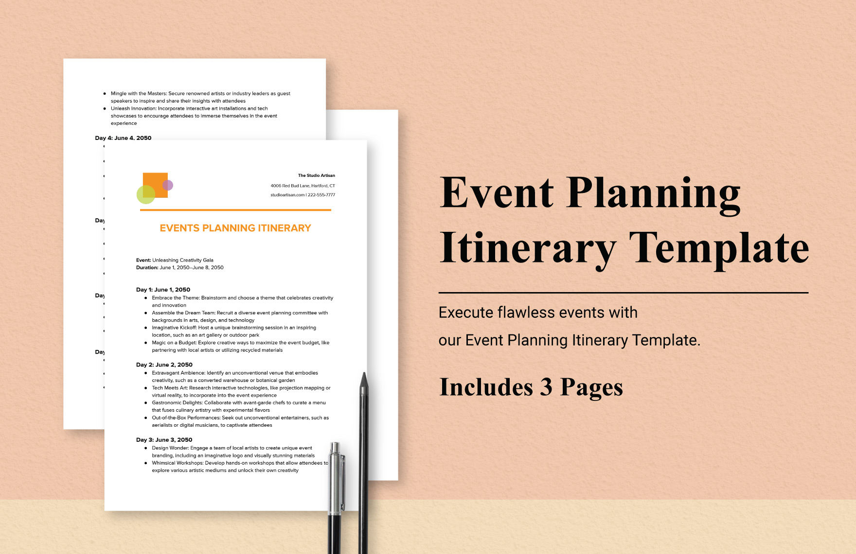 Event Planning Itinerary Template In Word PDF Google Docs Download