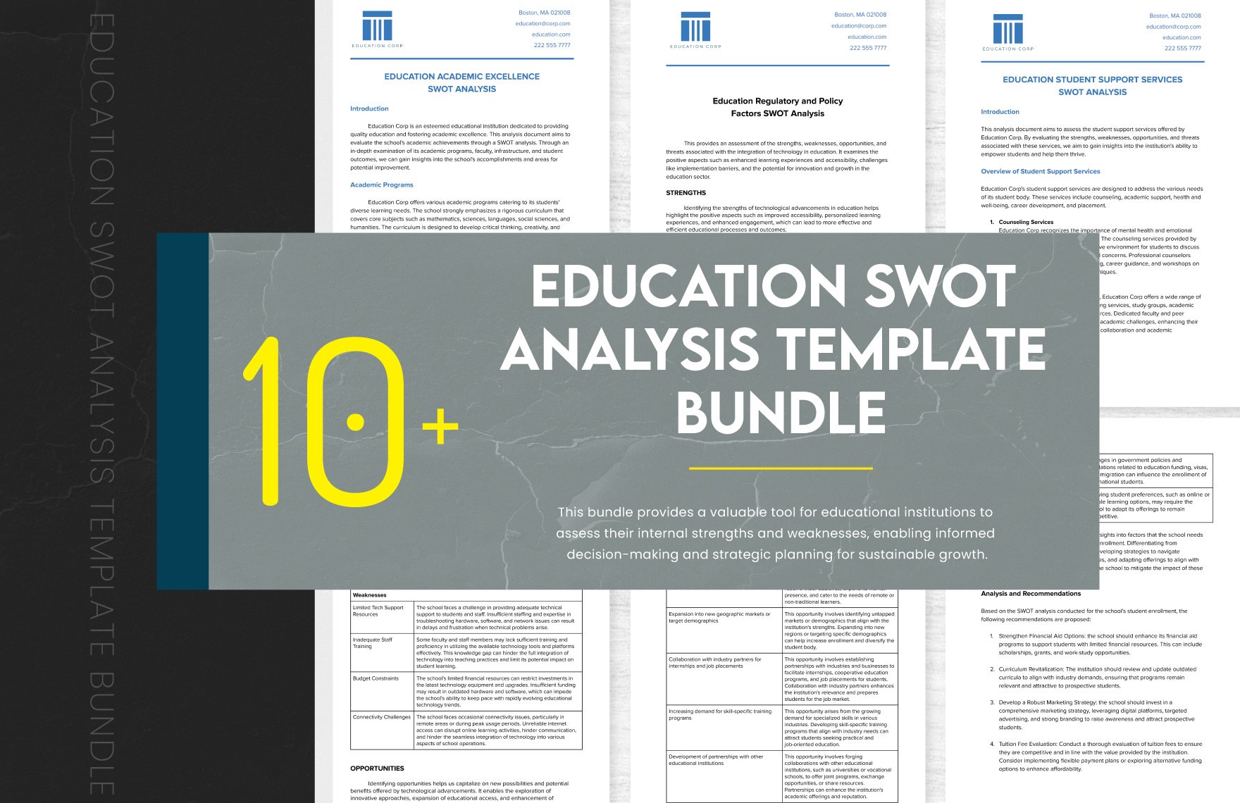 10+ Education SWOT Analysis Template Bundle 
