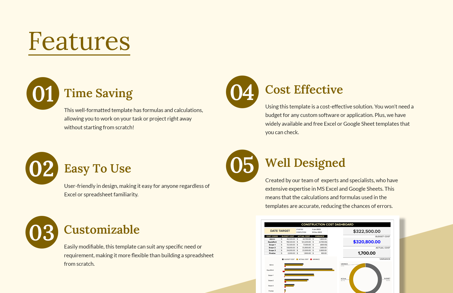 Construction Cost Template