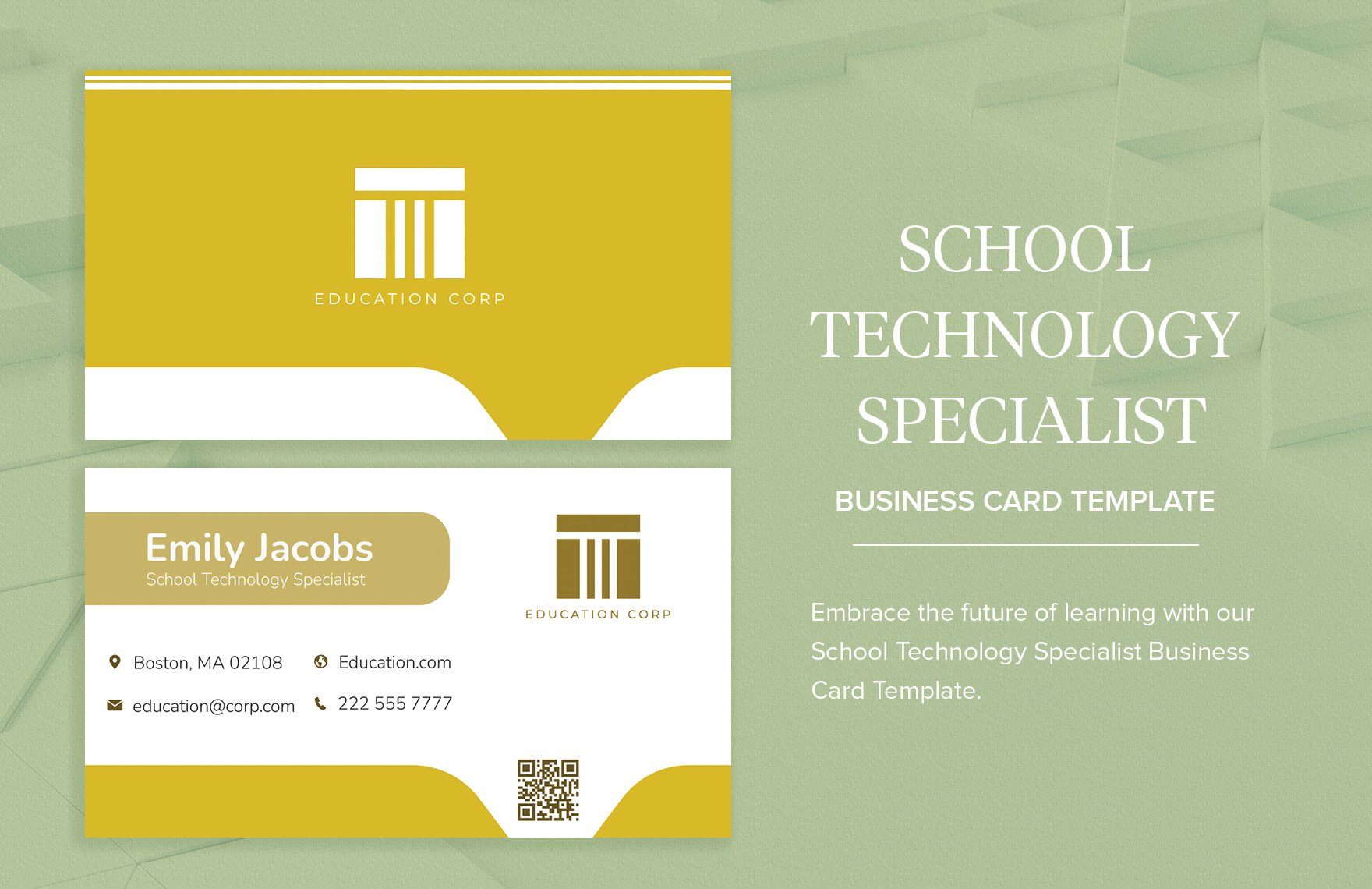 School Technology Specialist Business Card Template
