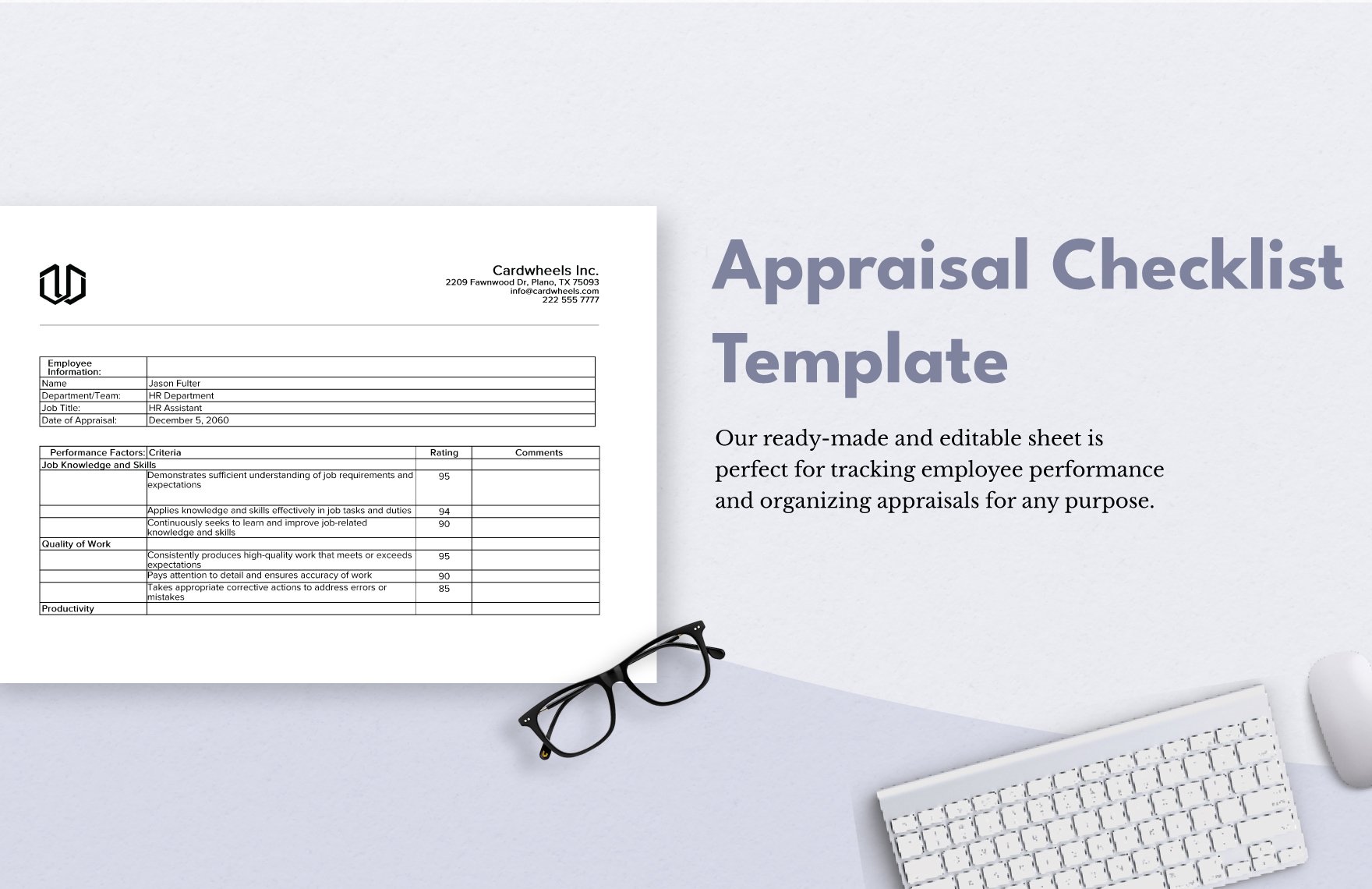 Appraisal Checklist Template